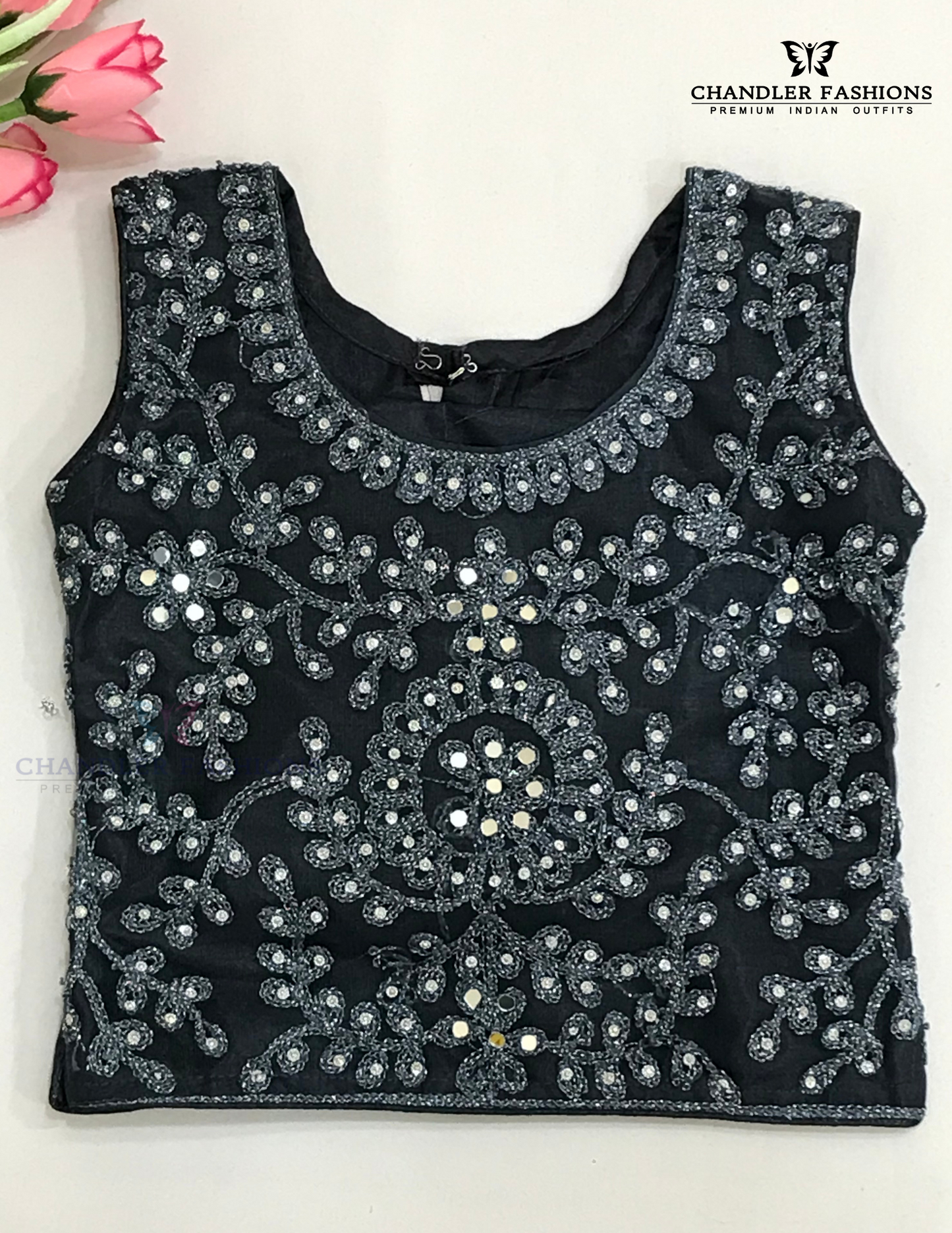 Gorgeous Gray Color Georgette Girls Choli Set With Embroidery Work In Arizona
