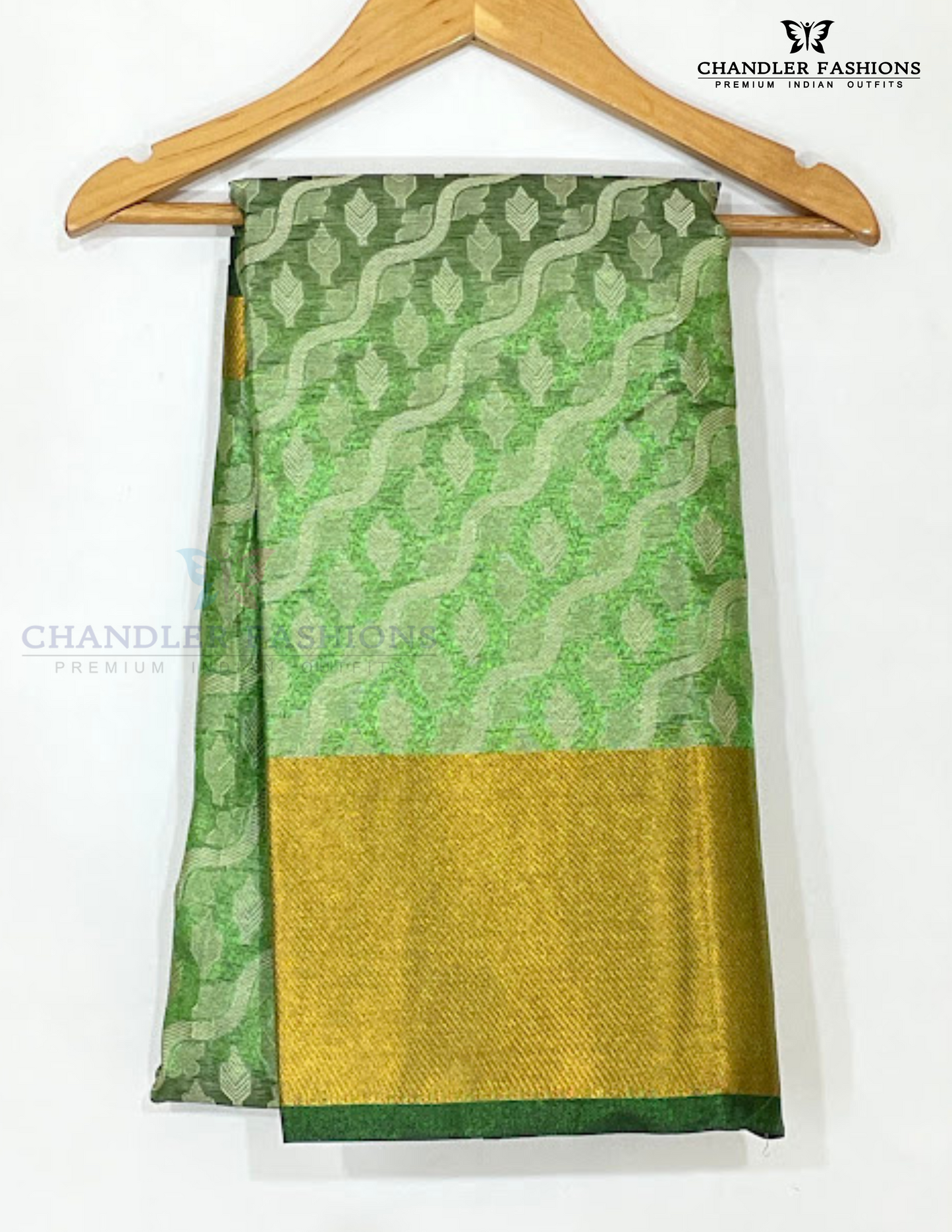 Green And Gold Art Silk For Women Near Me