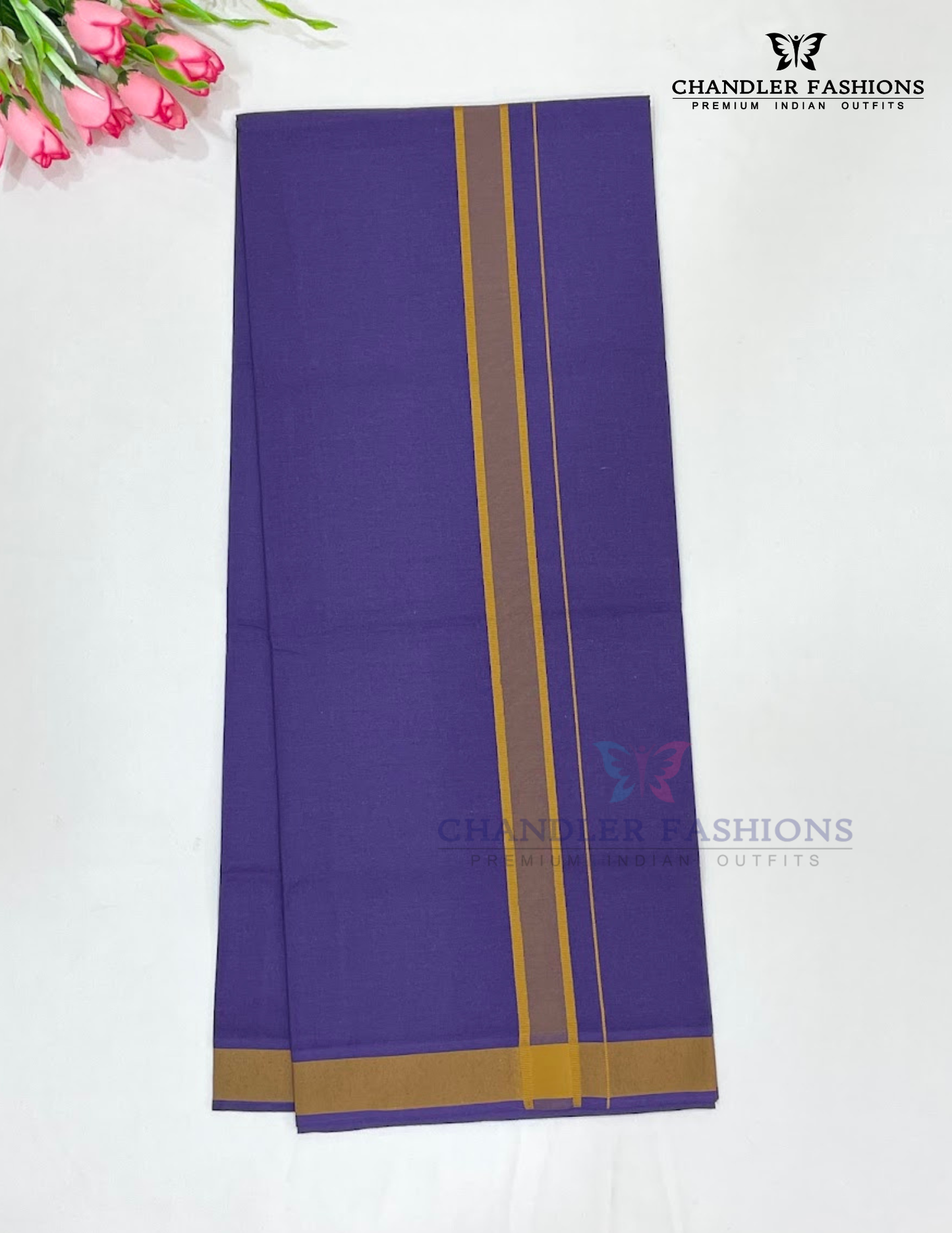 Stunning Dark Violet Color Cotton Dhoti Near Me