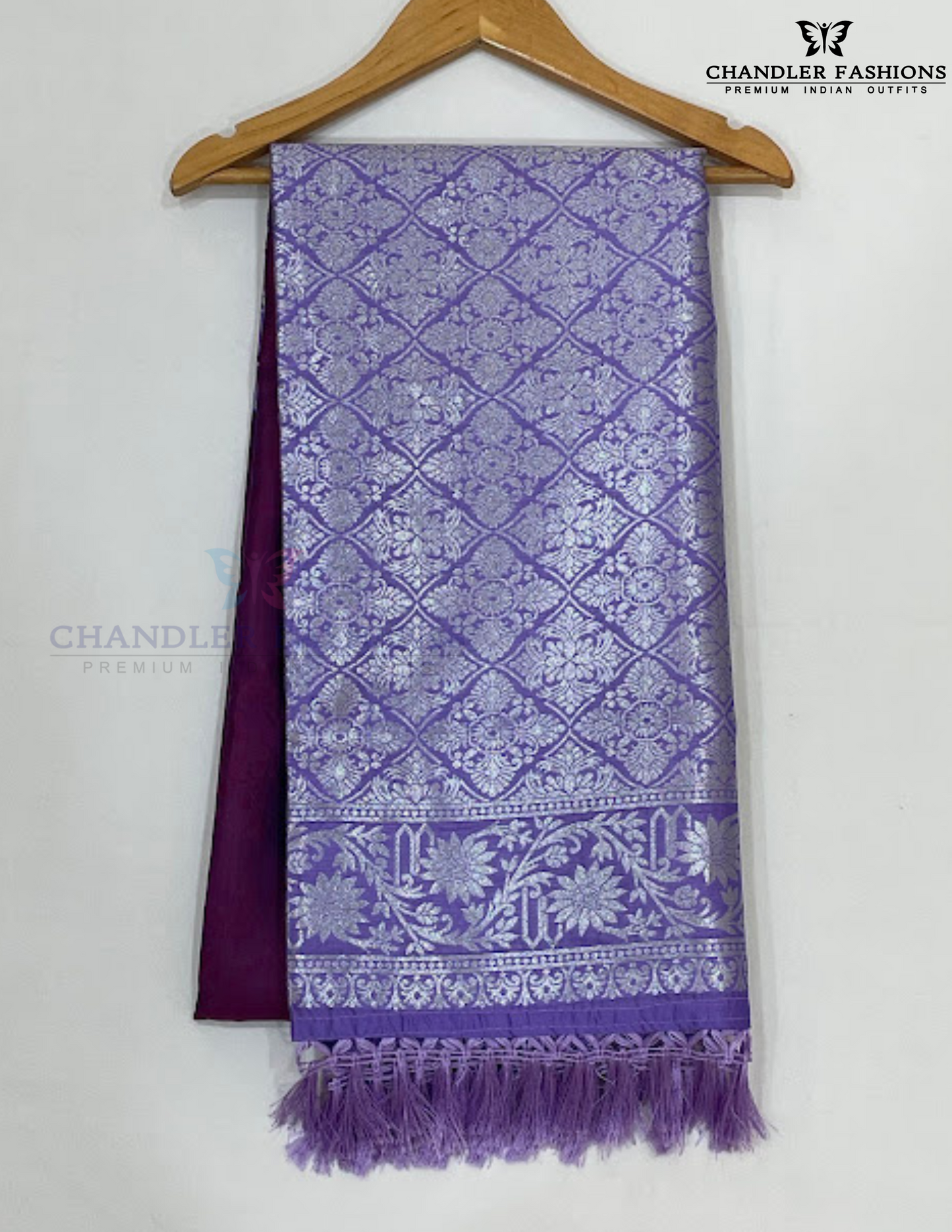 Art Silk Saree With Silver Zari Work For Women Near Me