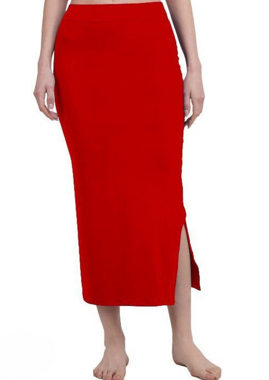 Royal Red Color Lycra Stretchable Waist Band Shapewear With Side Slit For Women