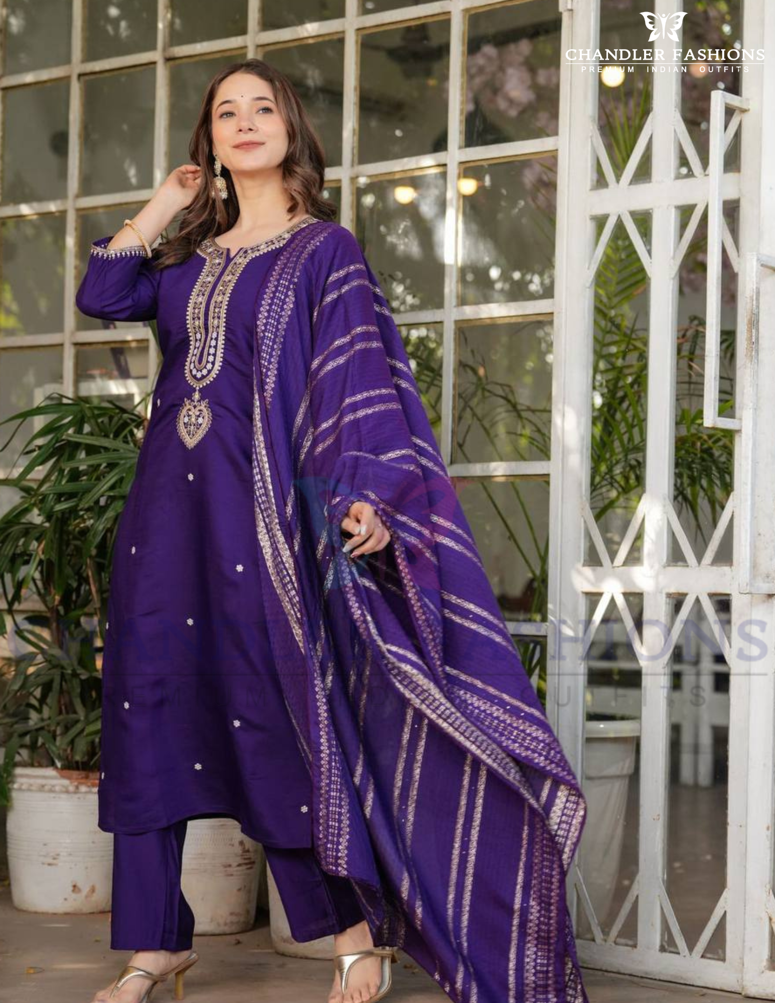 Attractive Purple Color Viscose Work Salwar Suits With Dupatta Set Near Me