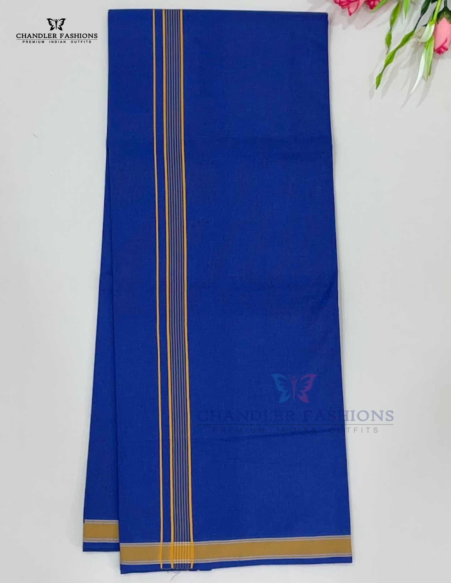 Charming Blue Color Cotton Dhoti Near Me