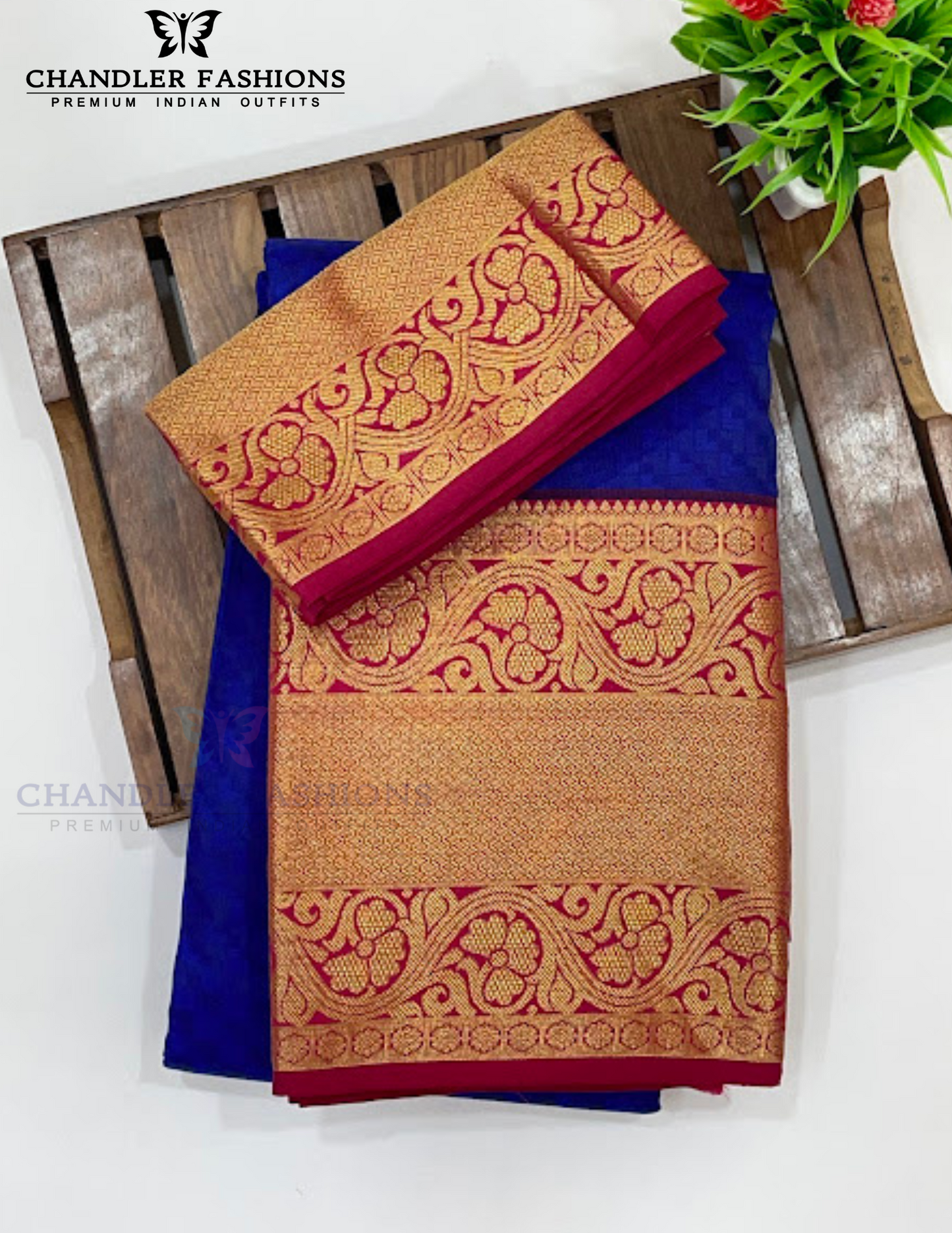 Wonderful Navy Blue Color Pure Kanchi Silk Gold Zari Work Saree For Women - SILKMARK CERTIFIED Near Me