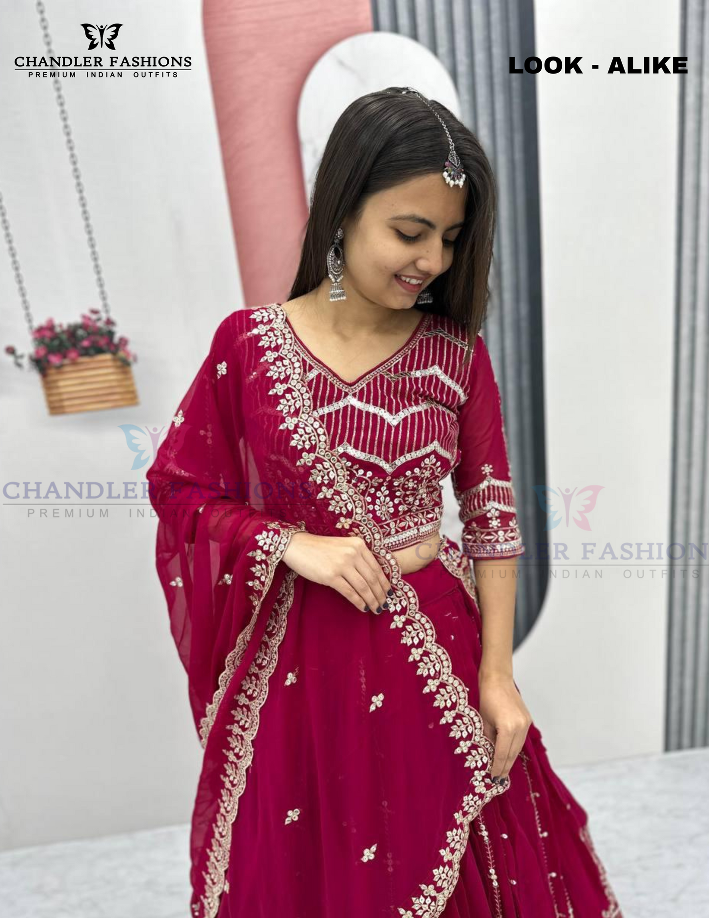 Exquisite Red Color Georgette Lehenga Choli With Embroidery Work Near Me