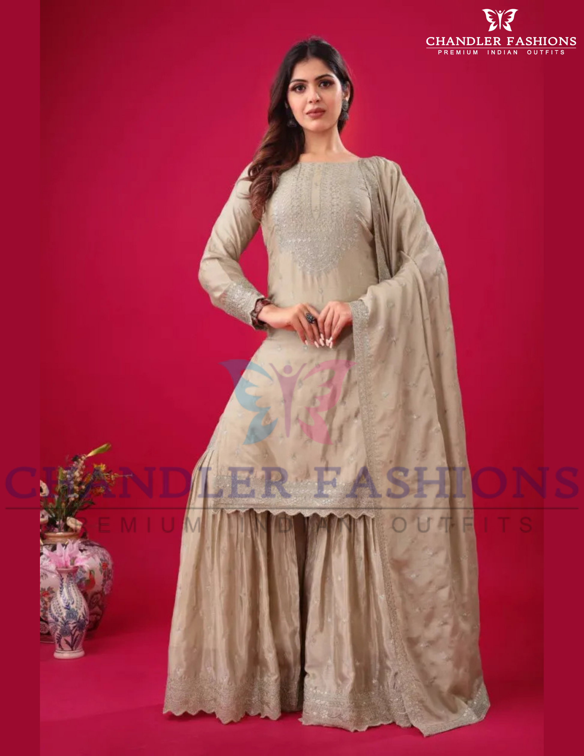 Embroidered Sequence Work Sharara Suits For Women Near Me