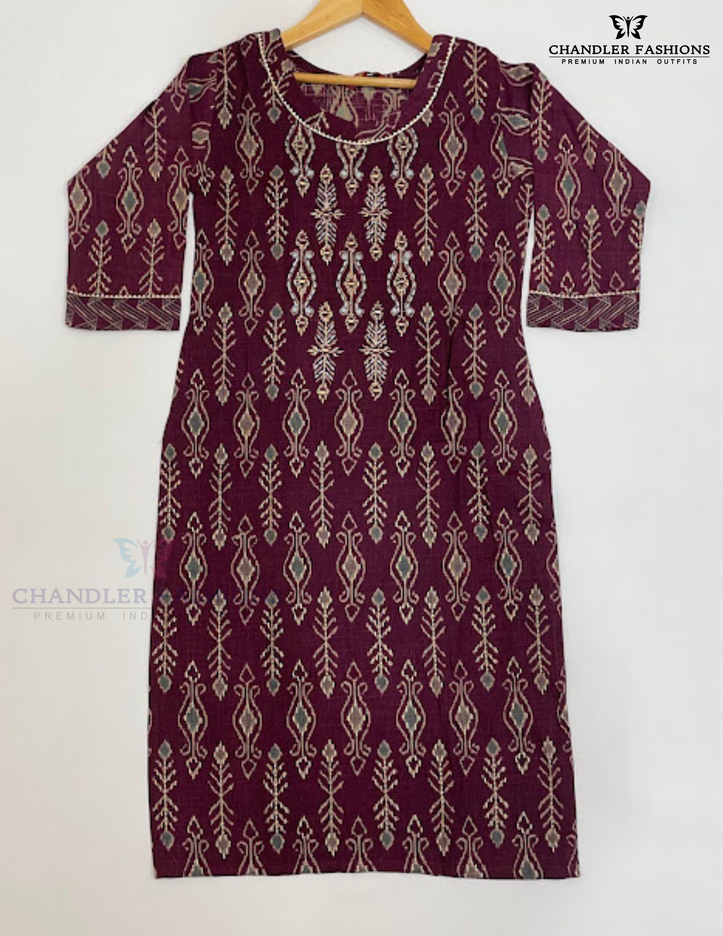 Kurti With Printed And Mirror Work For Girls In Chandler