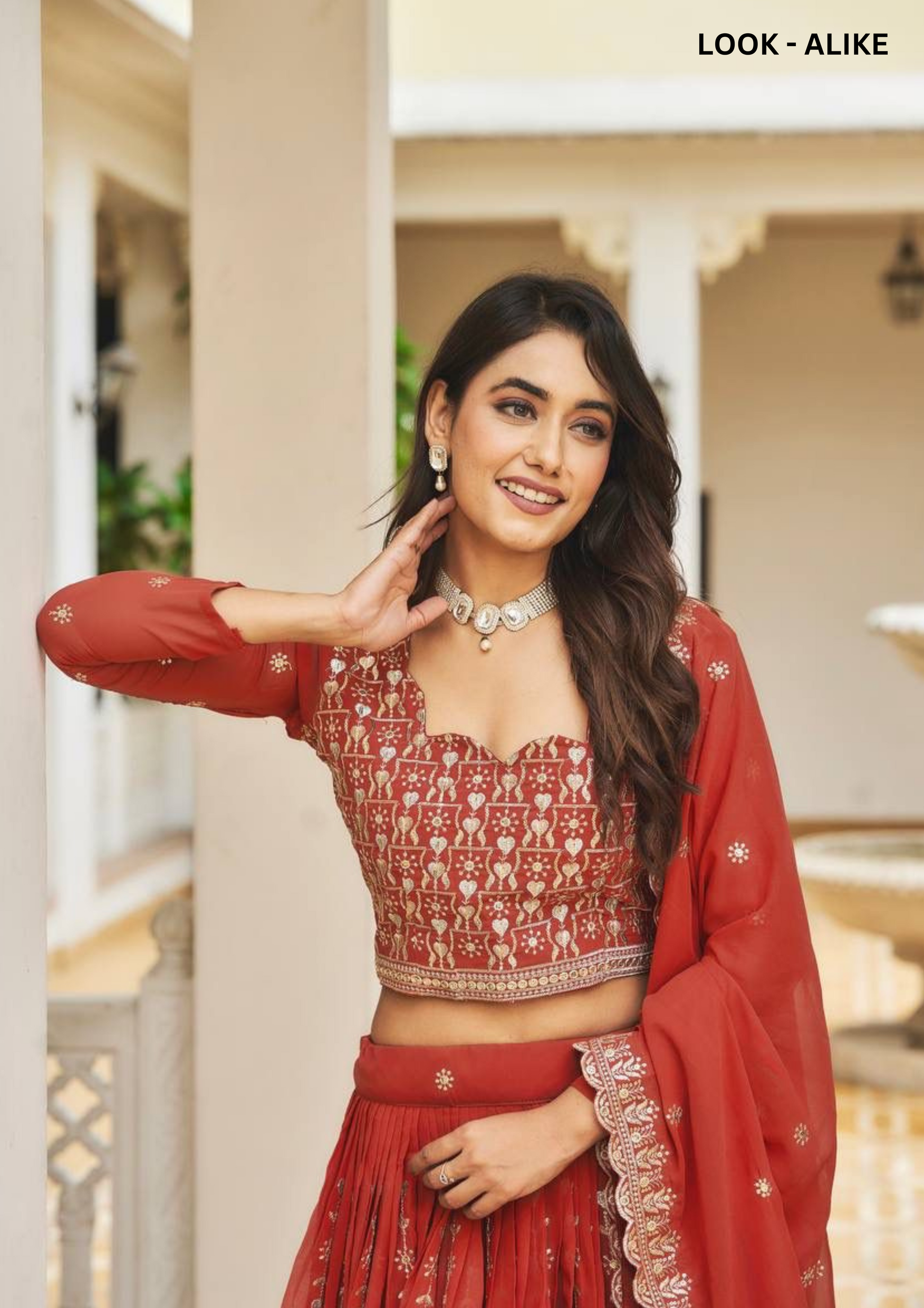 Red Color Georgette Embroidery Sequins Work Lehenga Choli Near Me