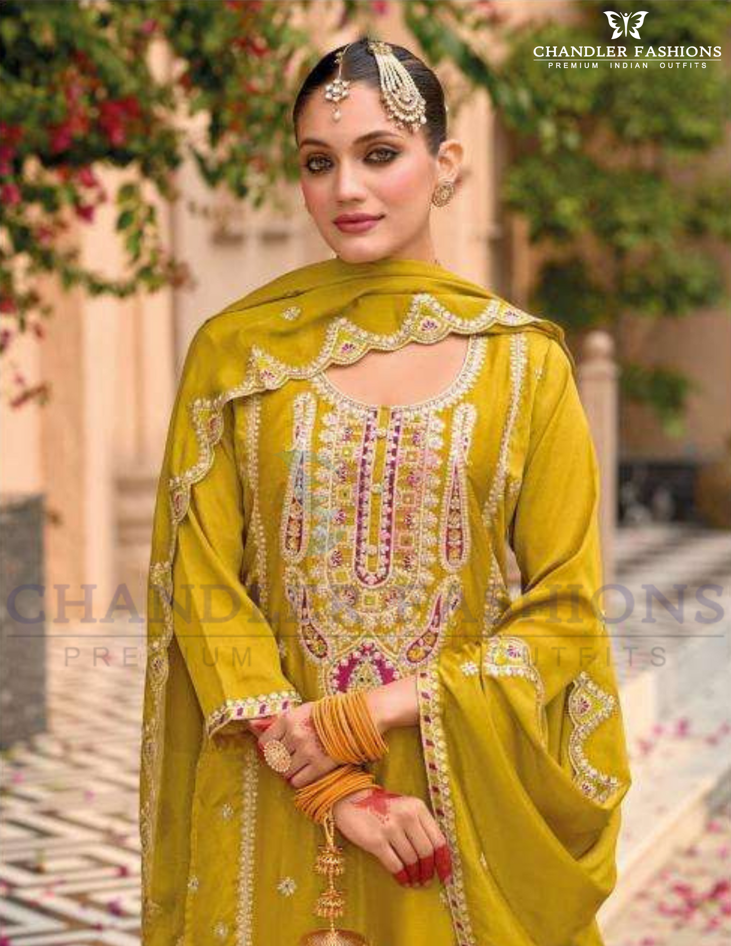Sequins And Embroidery Work Palazzo Suits With Dupatta For Women Near Me