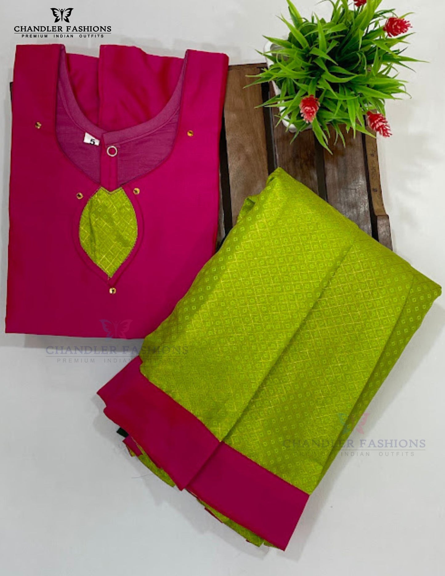 Pretty Pink Color Silk Langa Set Near Me