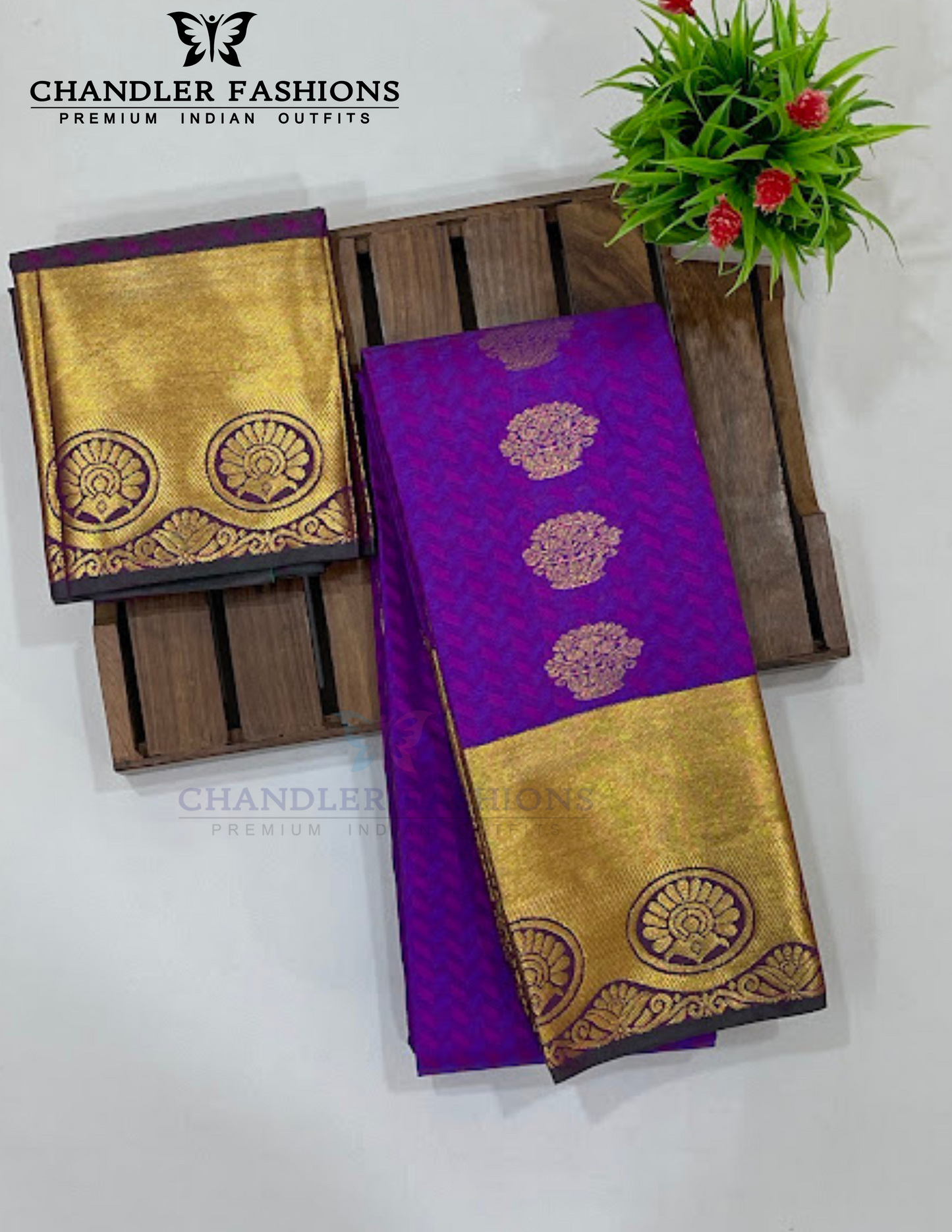 Alluring Violet Color Pure Kanchi Silk Gold Zari Work Saree Near Me