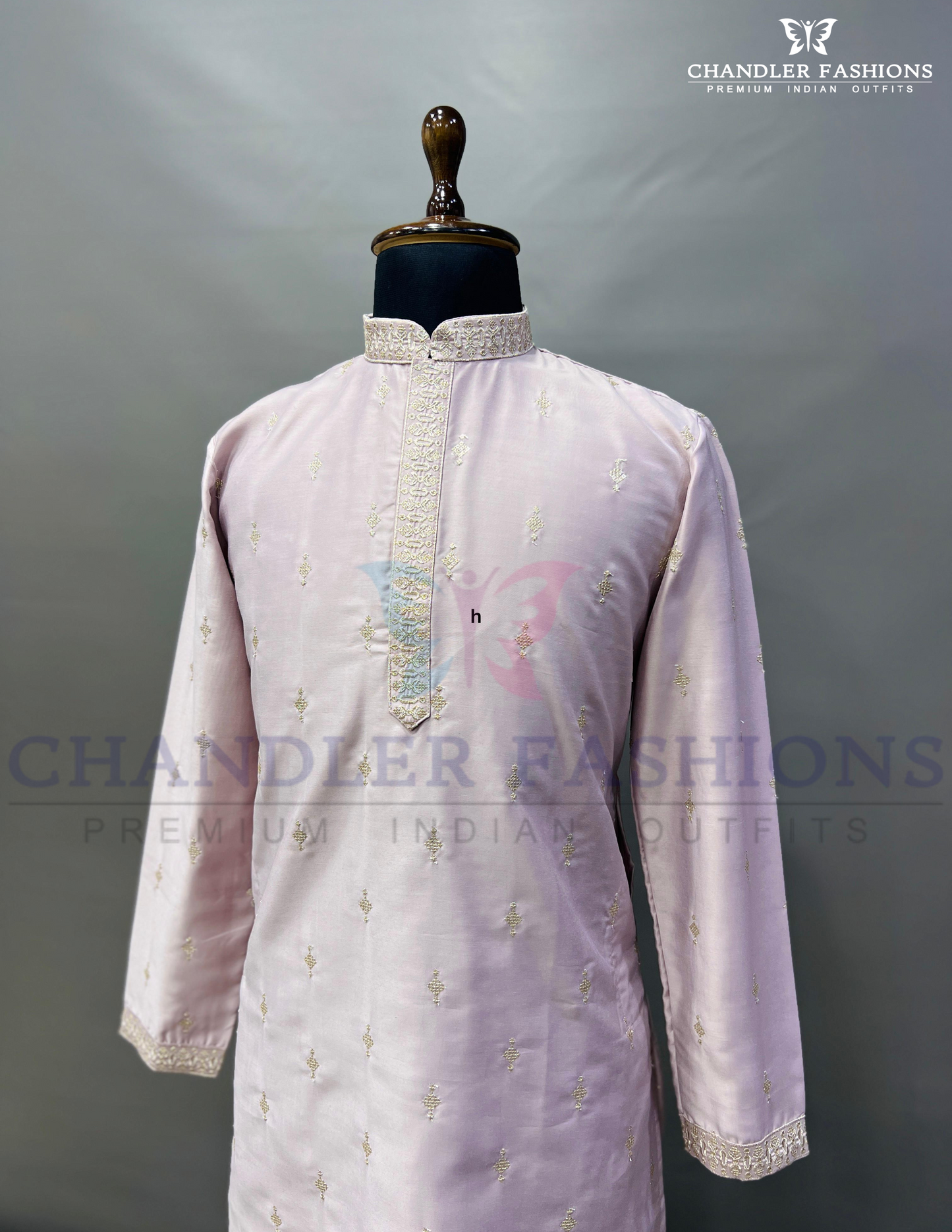 Charming Light Purple Color Matka Silk With Embroidered Buti Designer Kurta Suit For Men