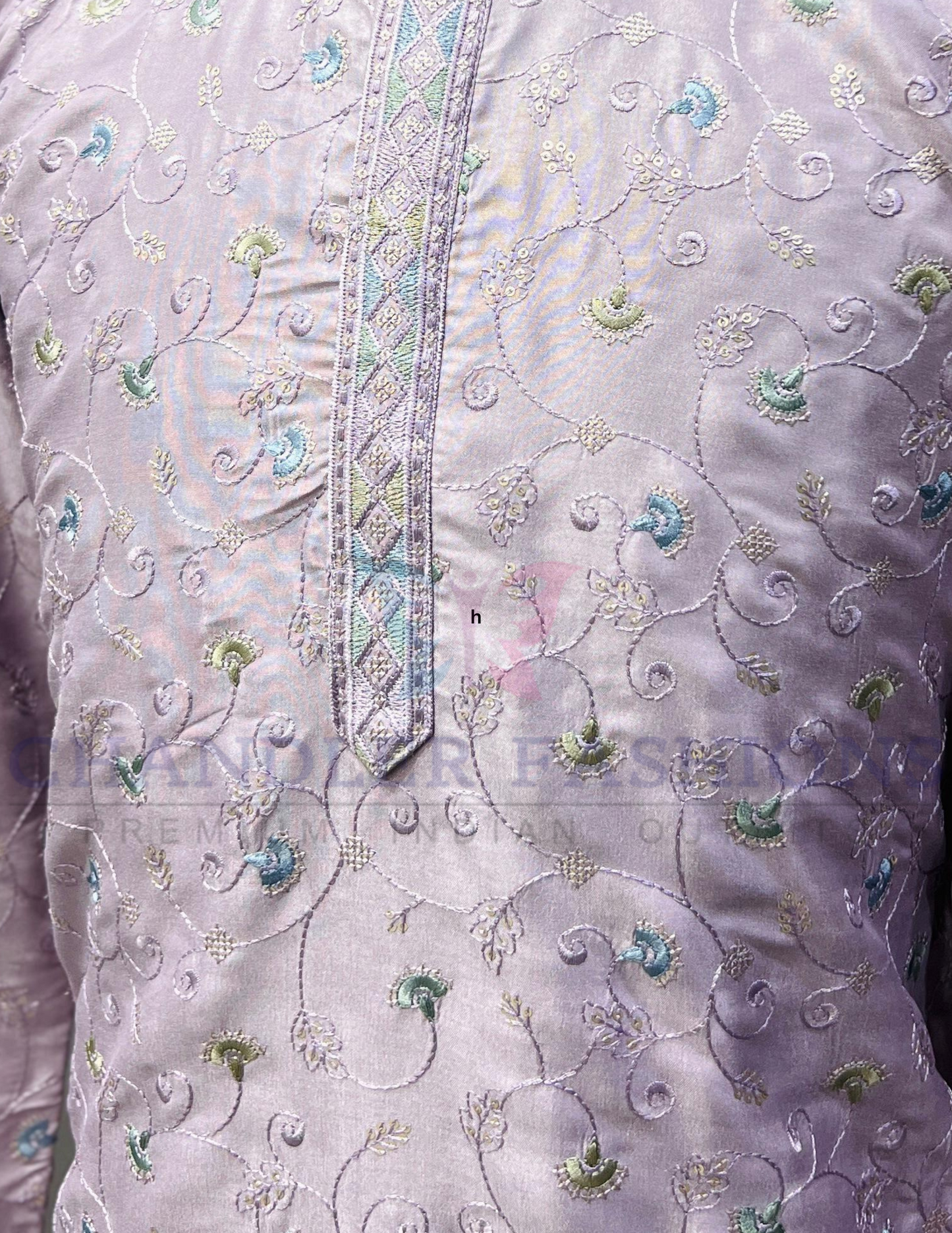 Elegant Light Purple Kurta Embroidery Work Near Me