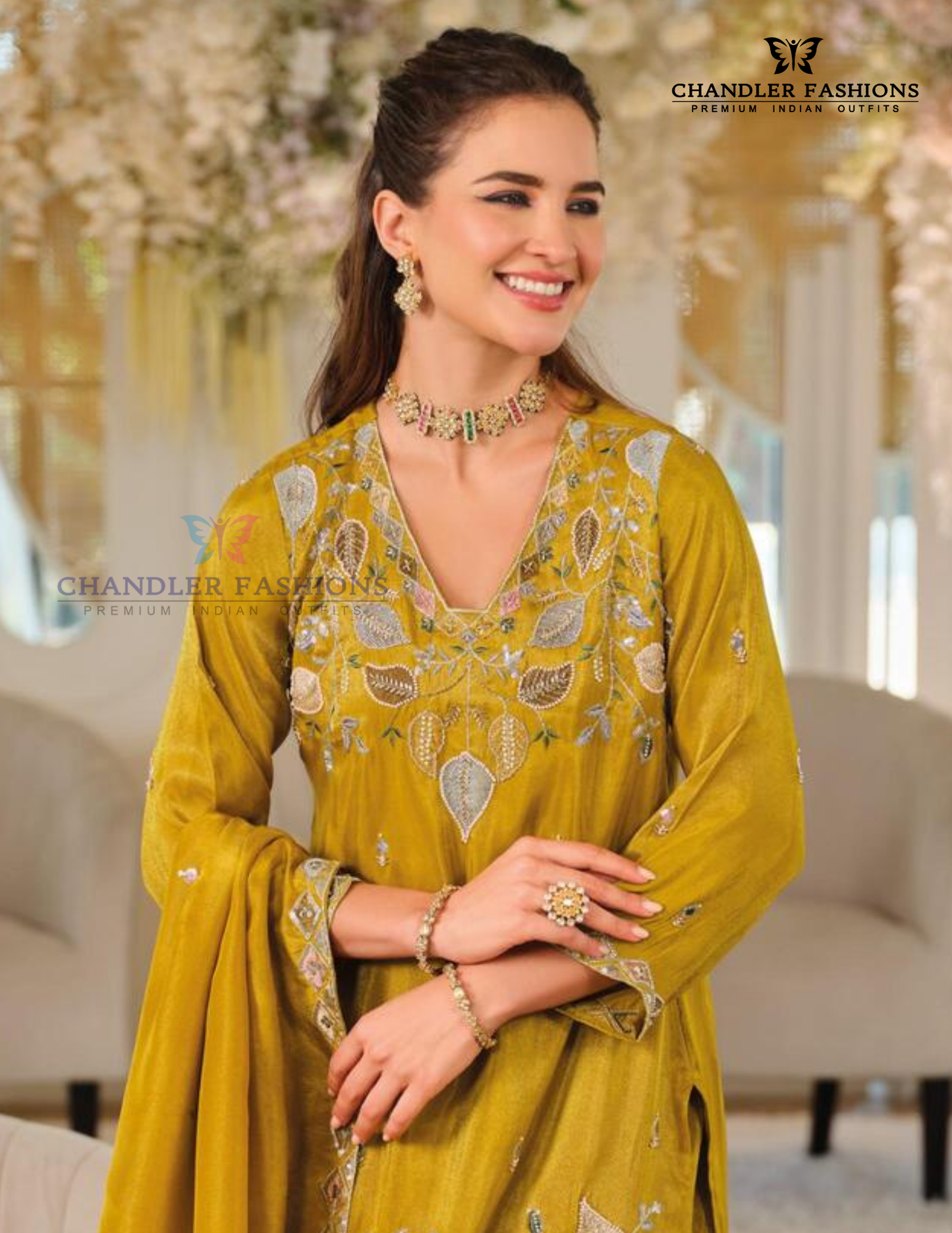 Embroidery Work Palazzo Suits In Suncity