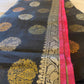Beautiful Black And Pink Silk Cotton Saree With Copper and Gold Jari In Yuma