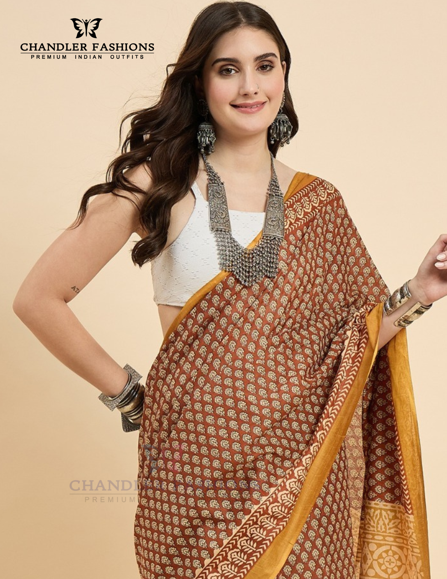 Cotton With Printed Work Saree Near Me