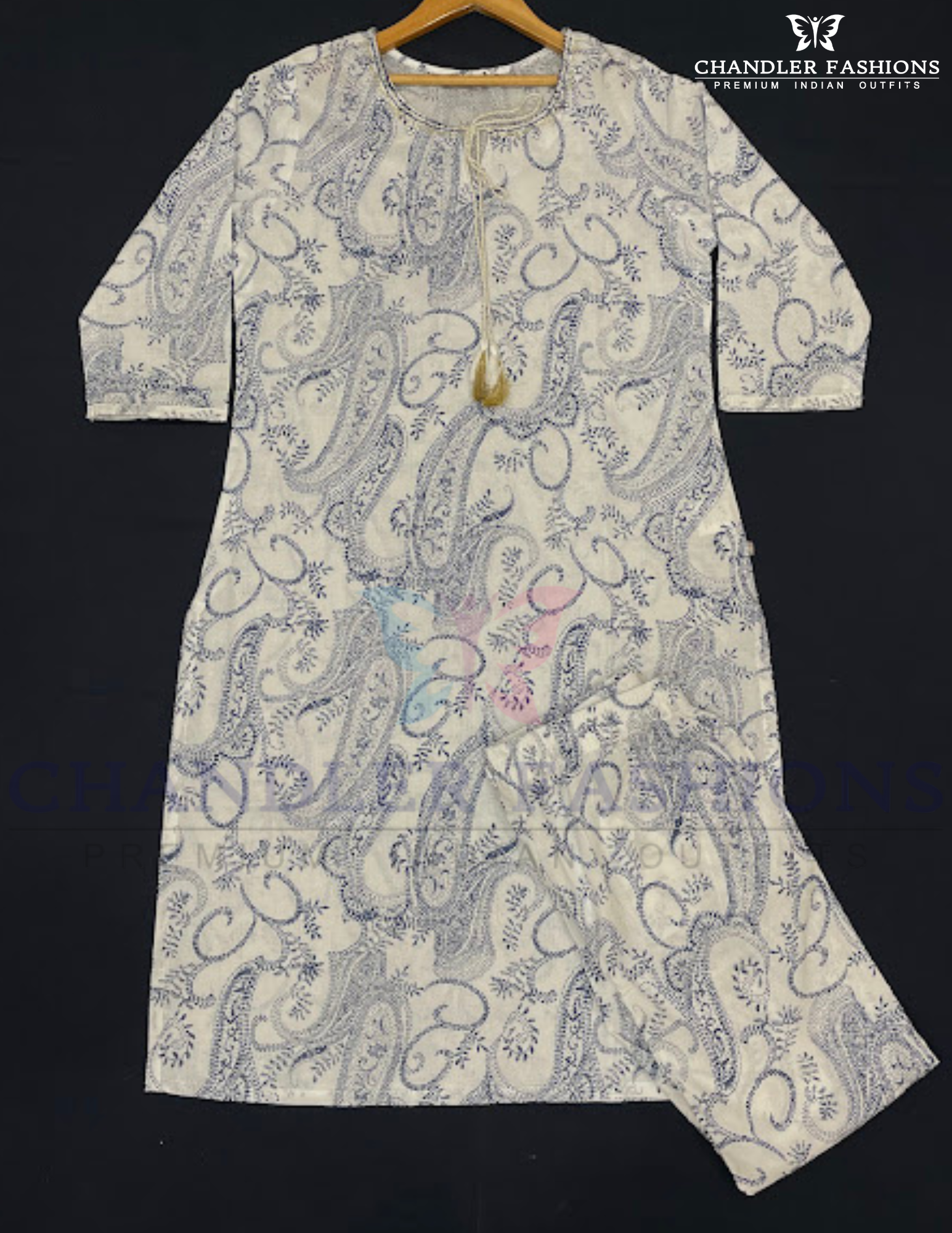 White Color Embroidery Kurti Suits In USA