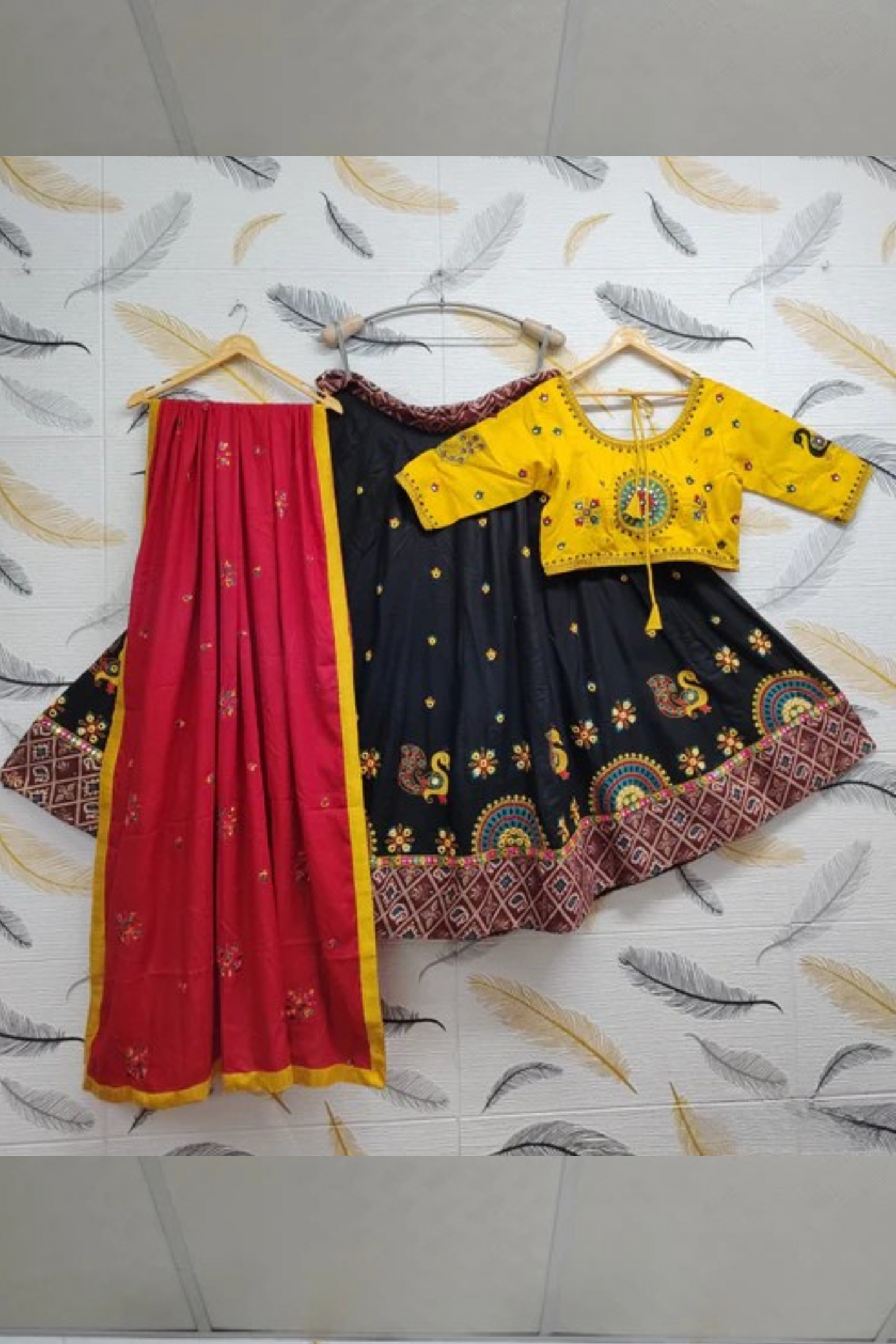 Attractive Black Colored Embroidery Work Chaniya Choli Lehenga With Dupatta