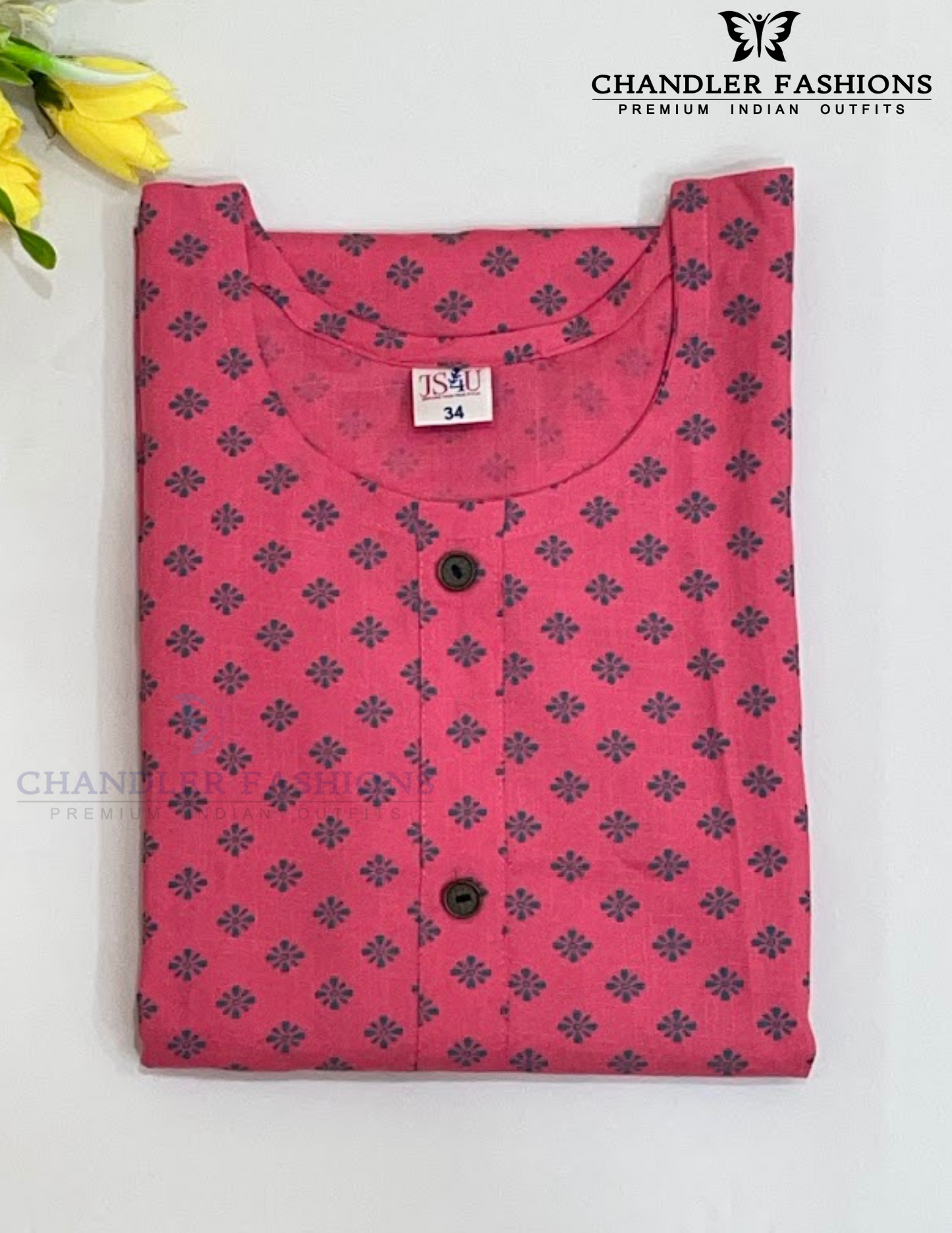 Pleasing Pink Color Rayon With Printed Work Kurti For Girls Near Me