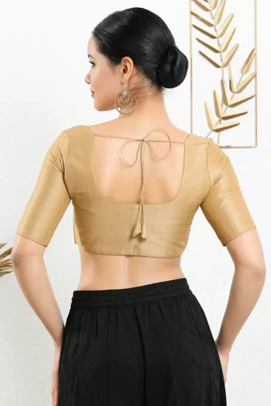 Alluring Golden Color Art Silk Blouse In Tempe