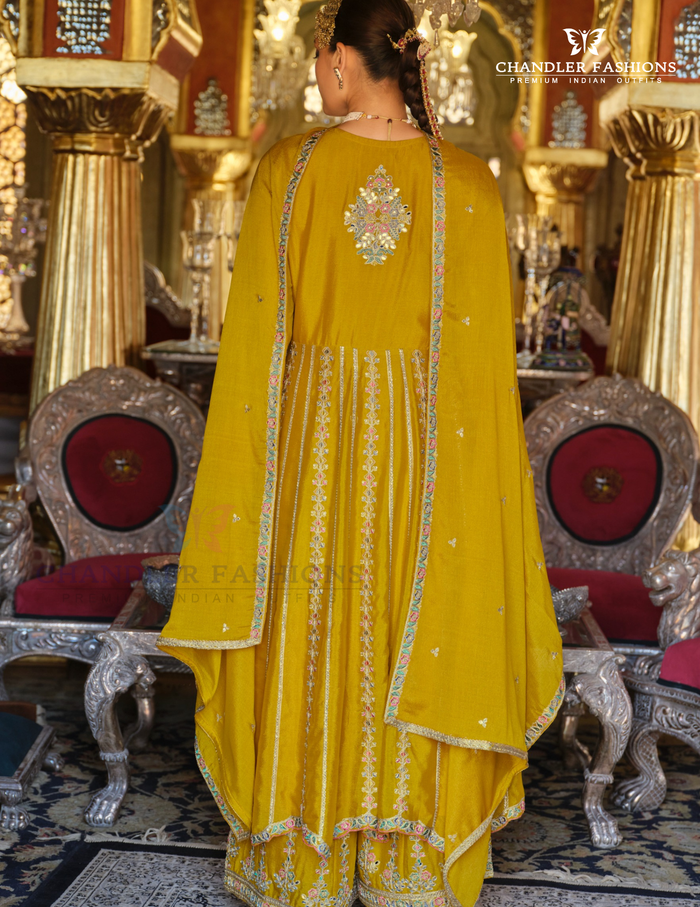 Mustard Yellow Color Palazzo Suits In Arizona