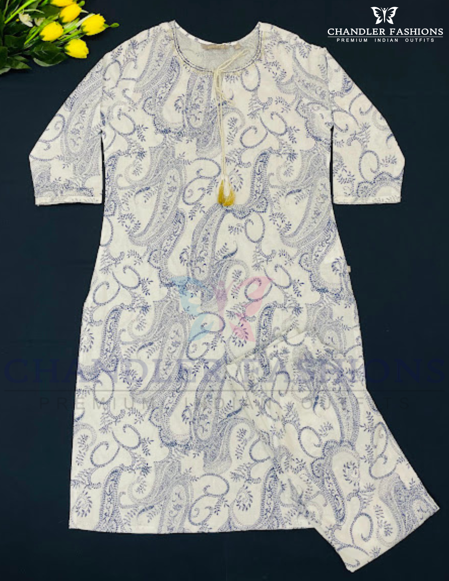 Fantastic White Color With Embroidery And Printed Design Kurti Suits With Pocket For Women