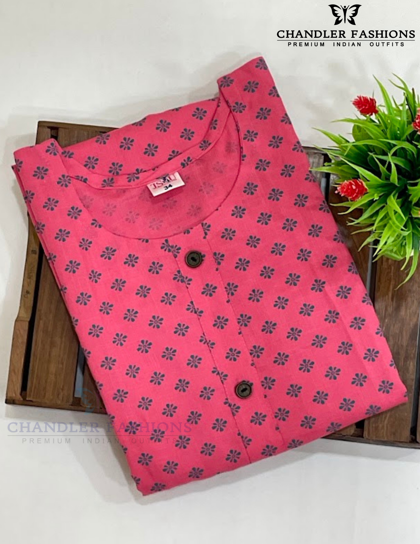 Pleasing Pink Color Rayon With Printed Work Kurti In USA