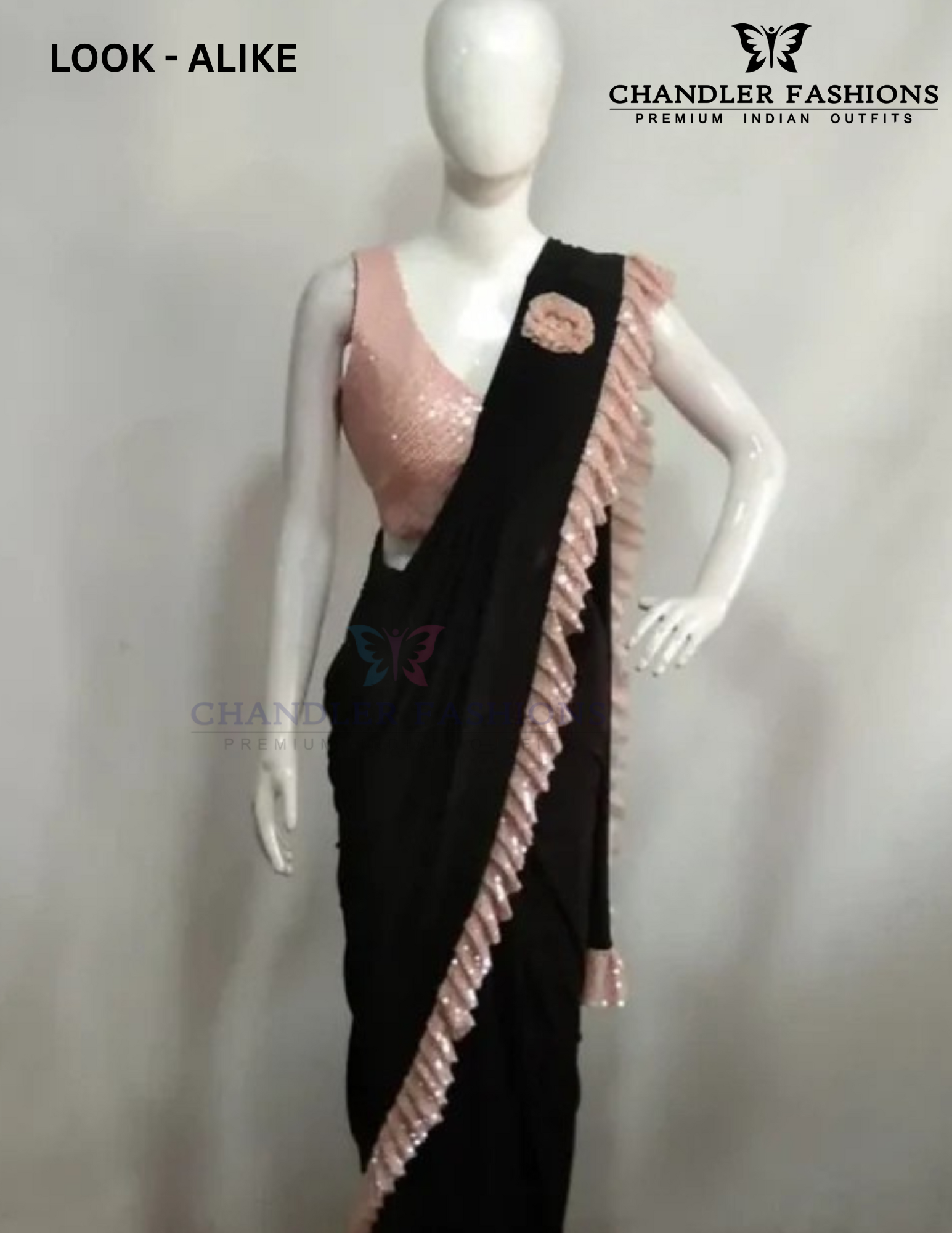 Attractive Black Color Ready To Wear Saree In USA