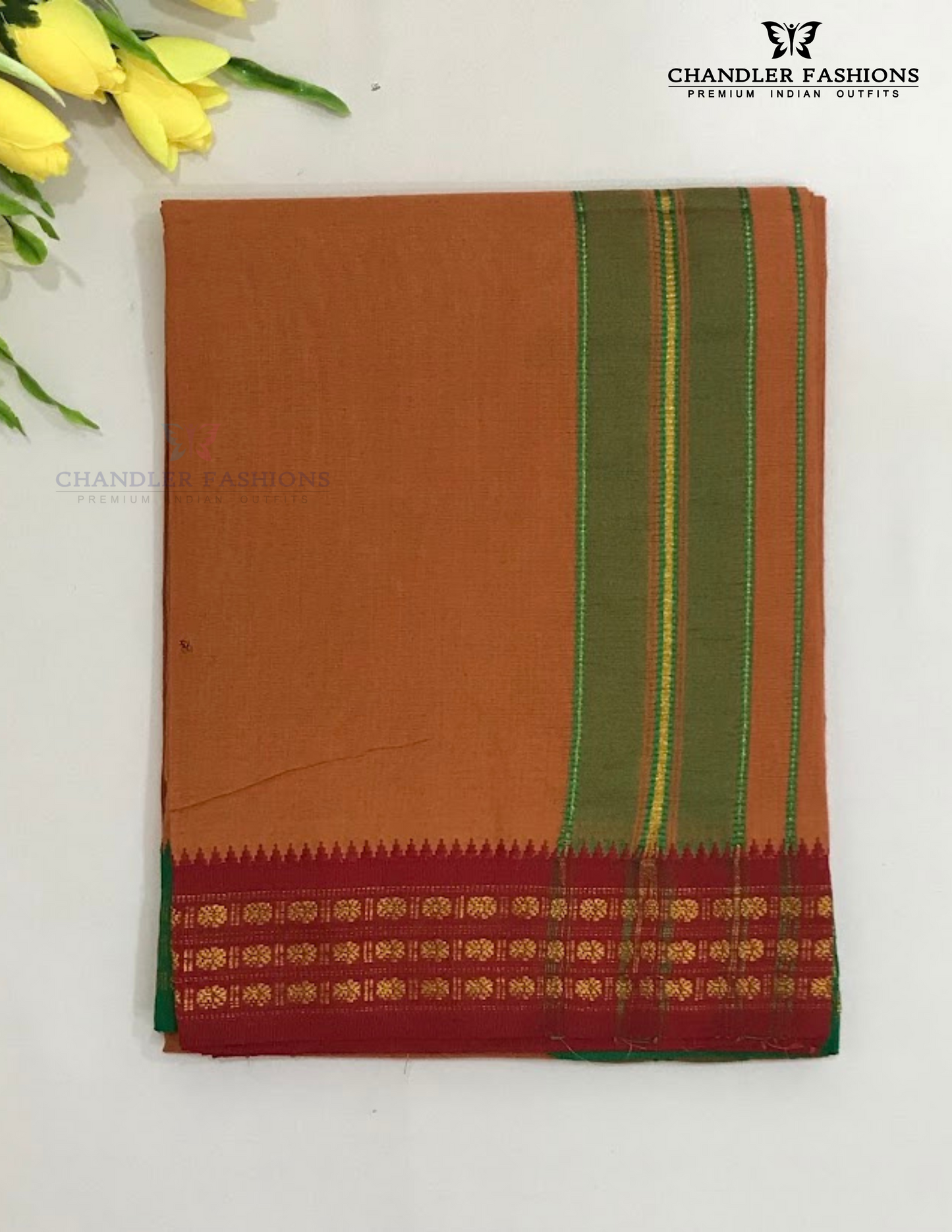 Charming Men's Kavi Color Cotton Dhoti Near Me