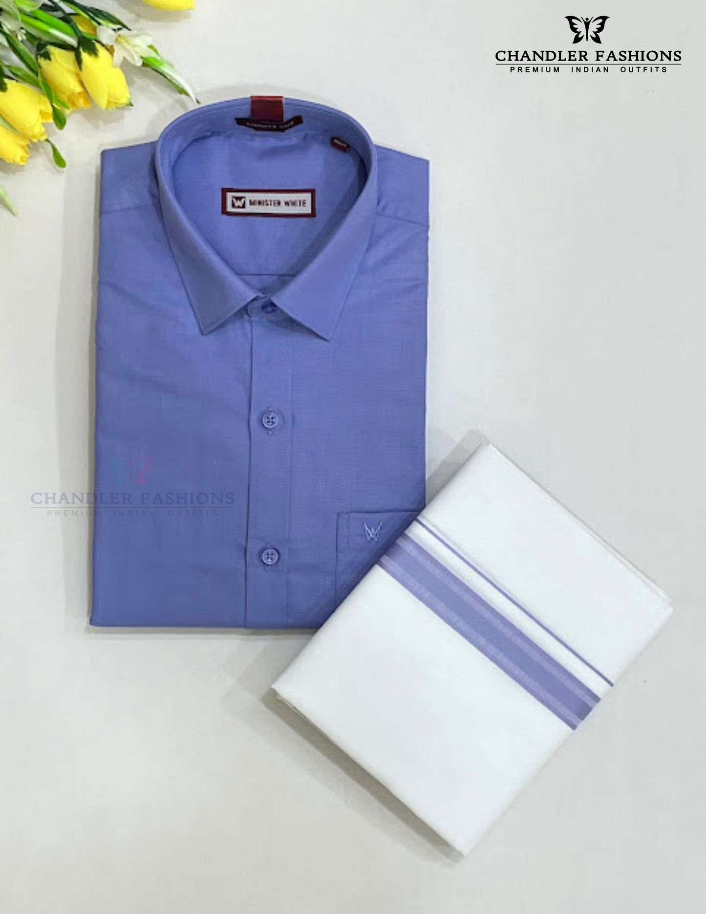 Attractive Lavender Colored Shirt And Dhoti Set For Men Near Me