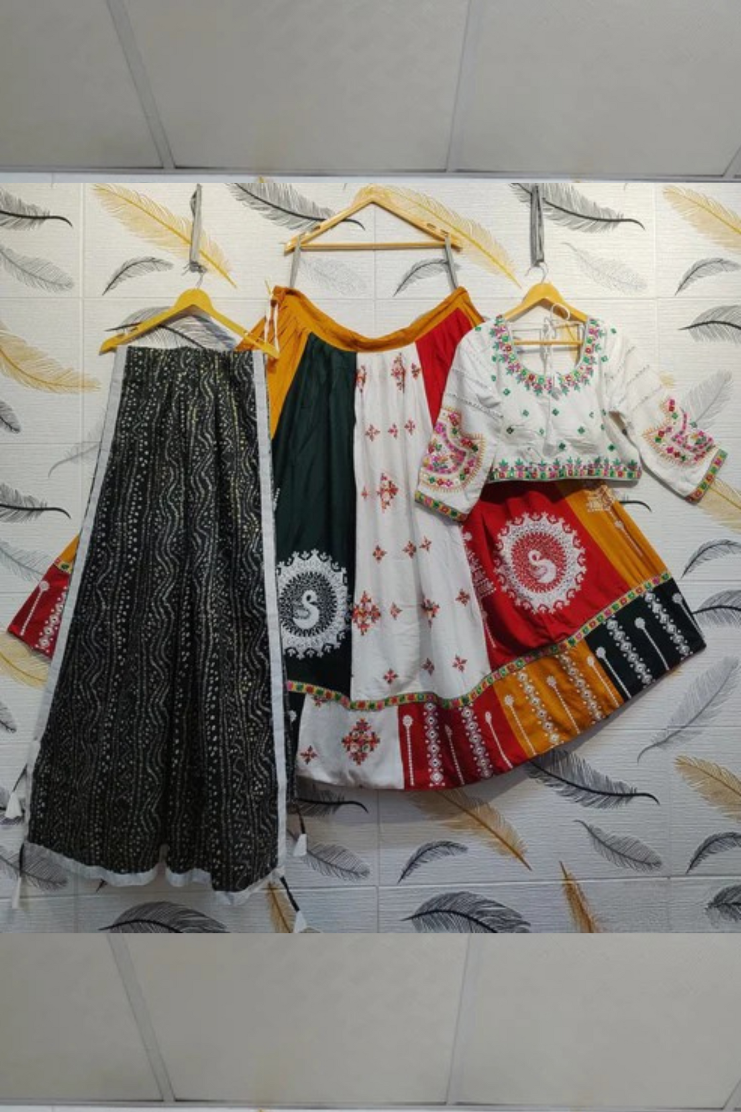 Elegant White And Black Color Designer Cotton Chaniya Choli For Women