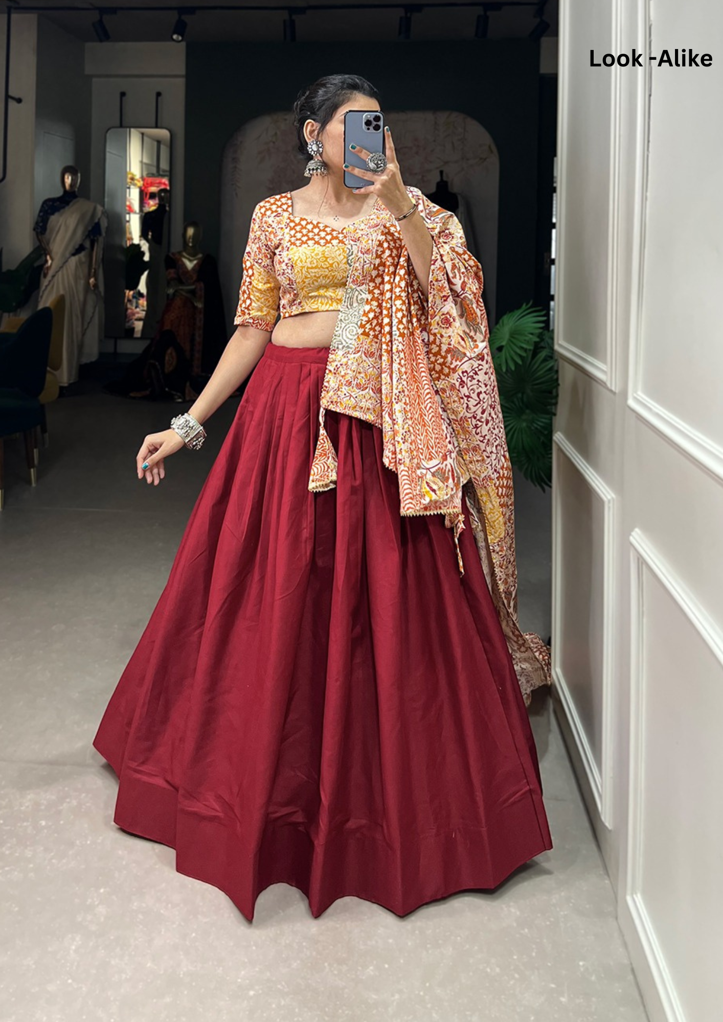 Cotton Lehenga With Foil Print Dupatta In Peoria