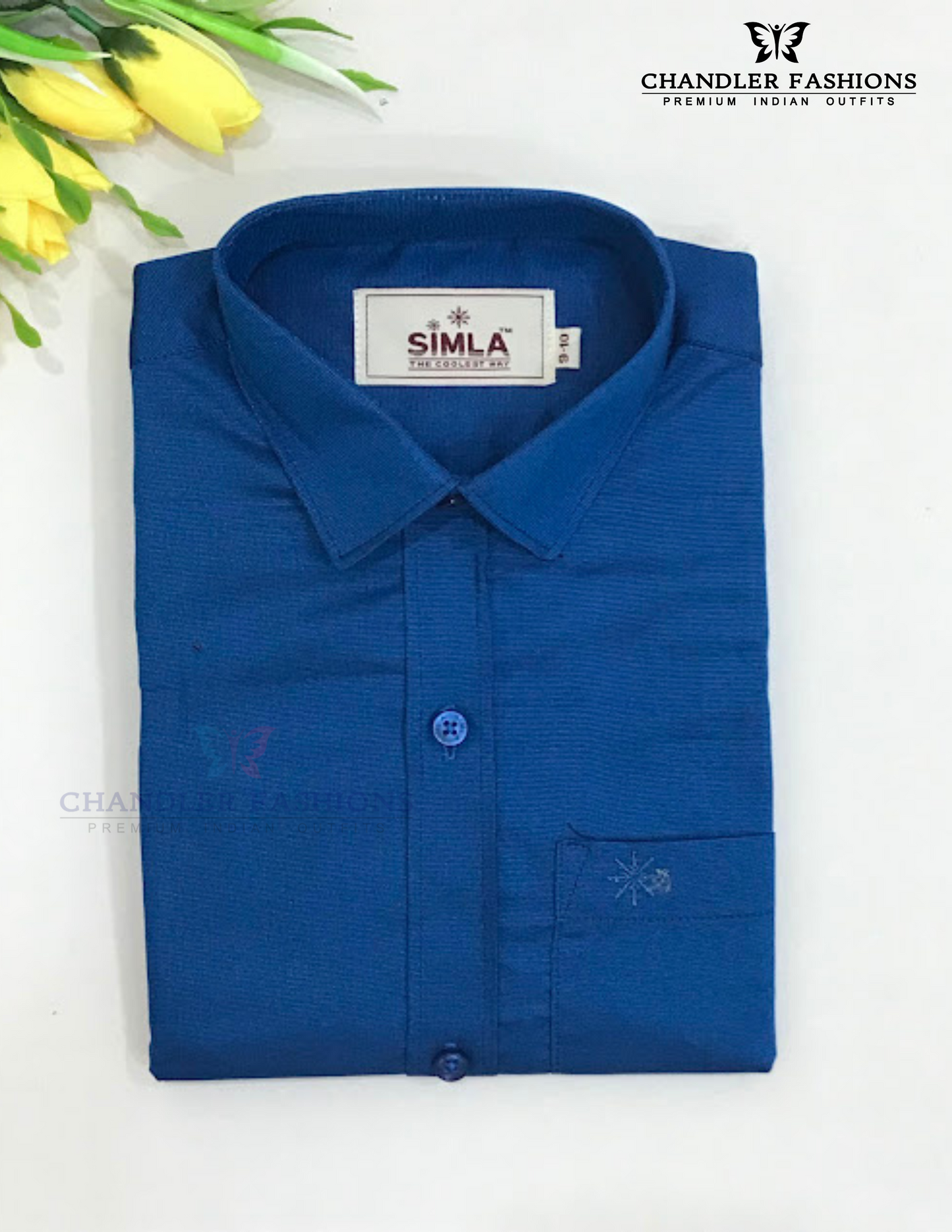 Gorgeous Blue Color Cotton Shirt With Tissue Zari Work Dhoti Set In USA