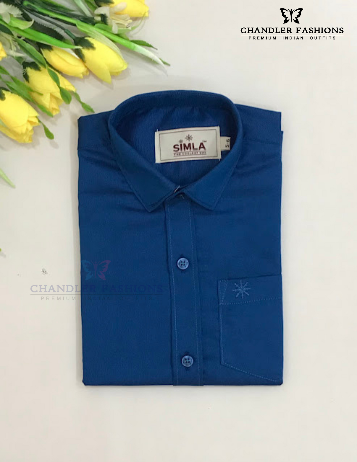 Alluring Blue Color Cotton Shirt With Tissue Zari Work Dhoti Set In USA