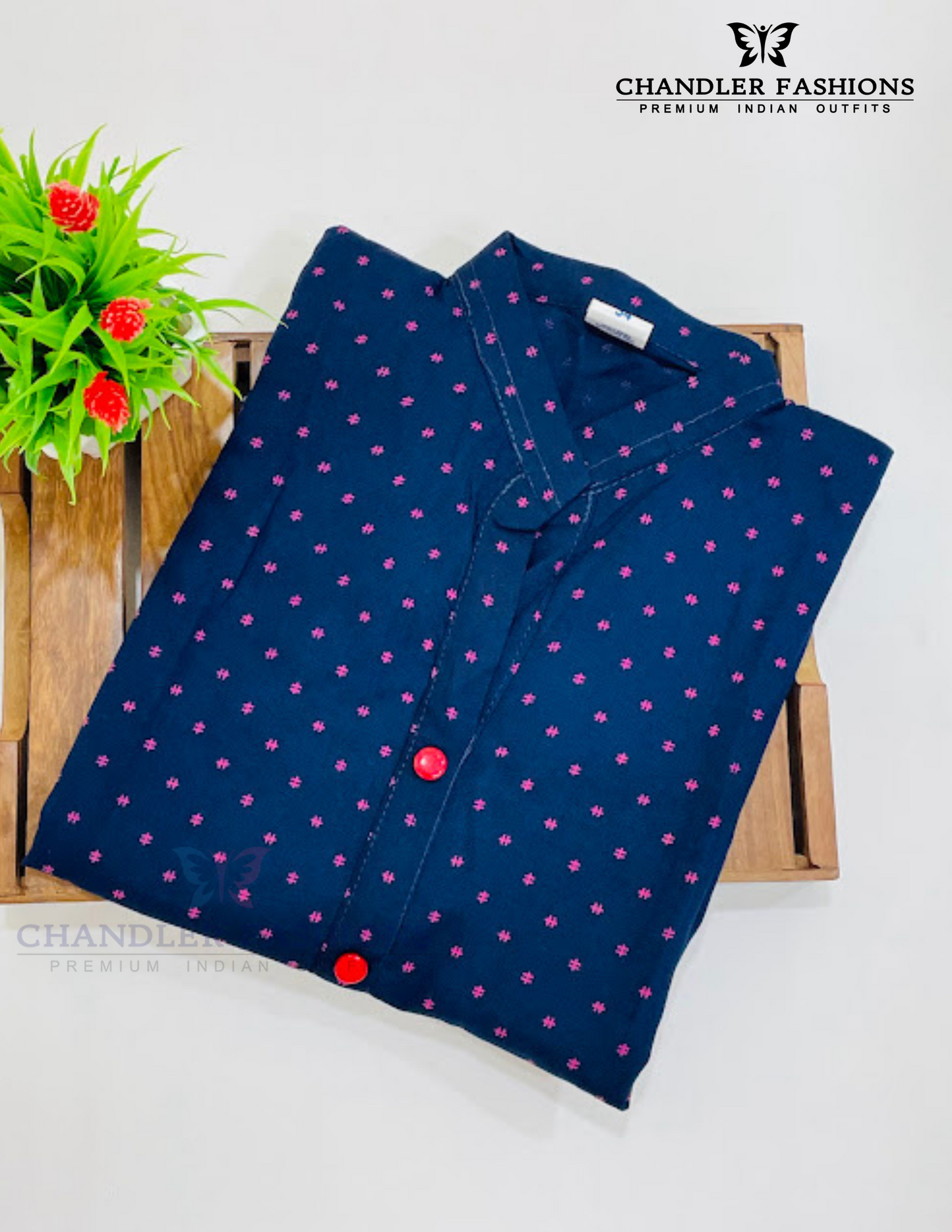 Attractive Blue Color With Printed Work Rayon Kurti In USA