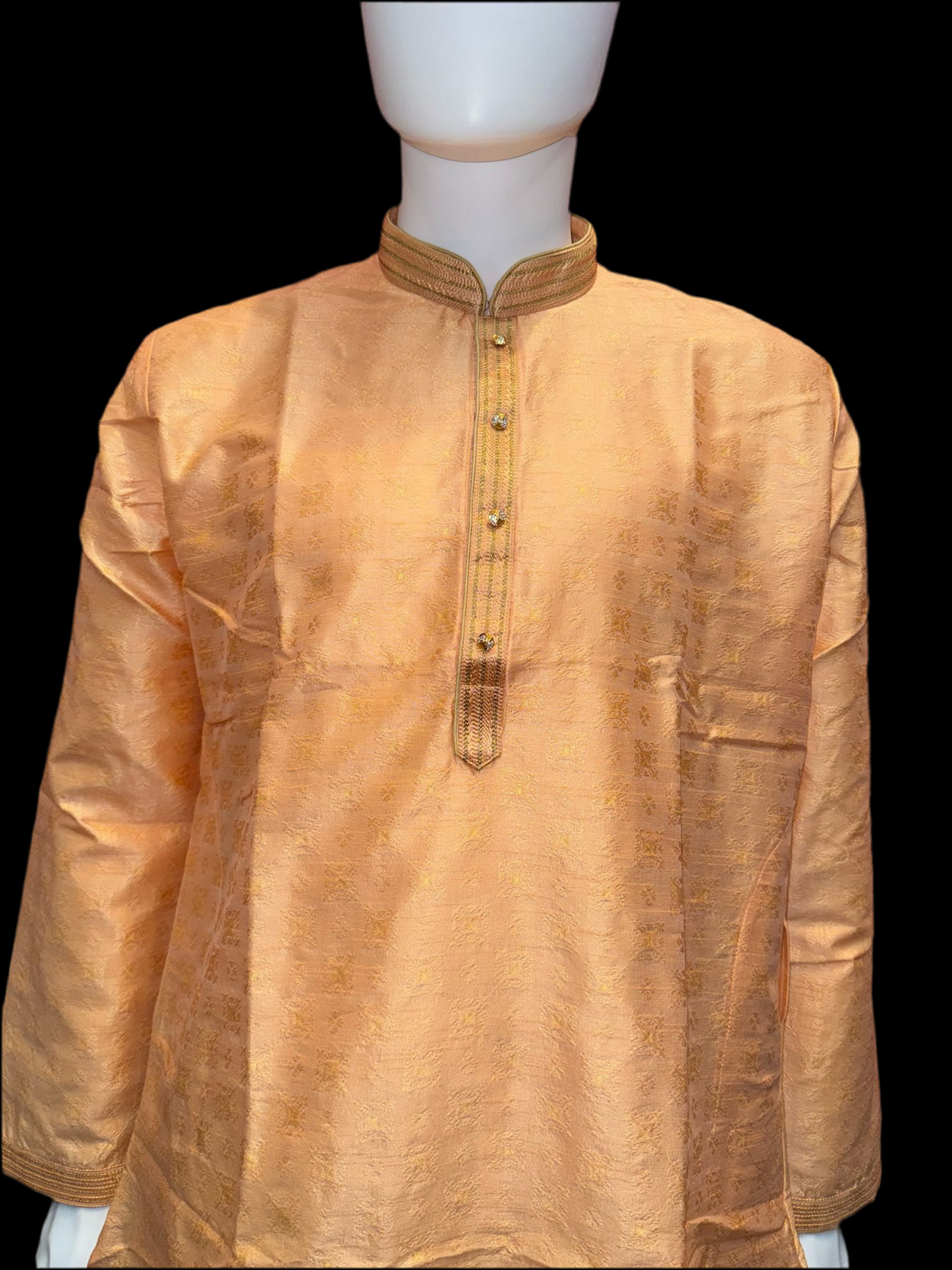 Men’s Ethnic Kurta With Pajama Set In Orange Color Near Me