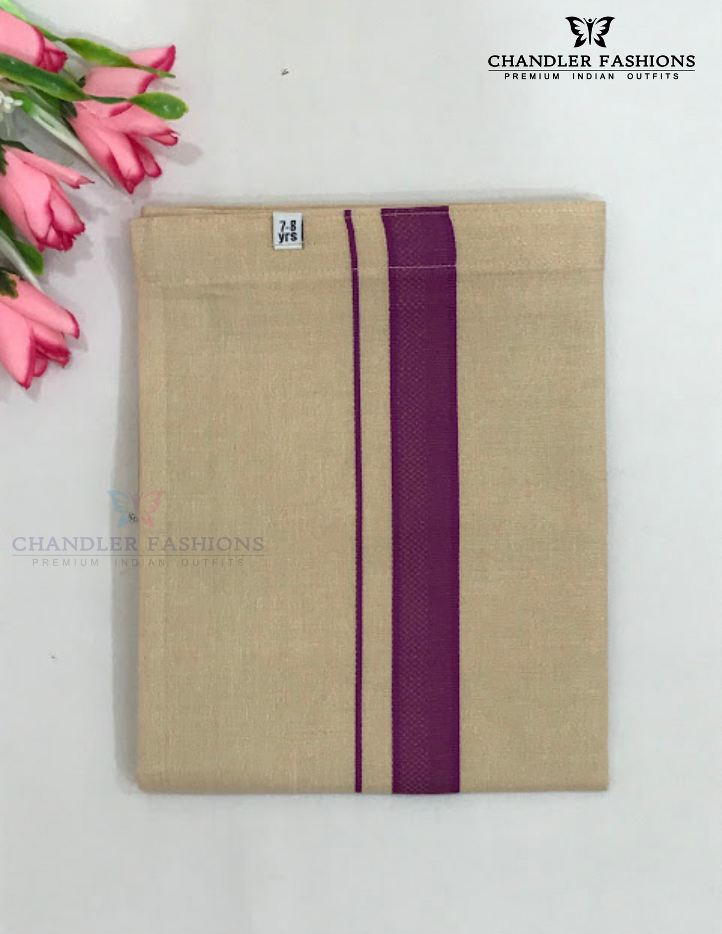 Purple Cotton Shirt With Tissue Zari Work Dhoti Set In Mesa