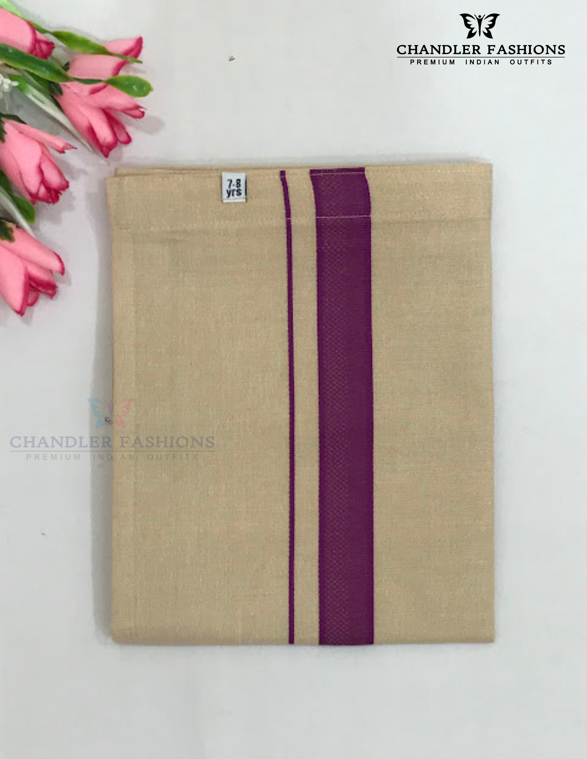 Purple Cotton Shirt With Tissue Zari Work Dhoti Set In Mesa