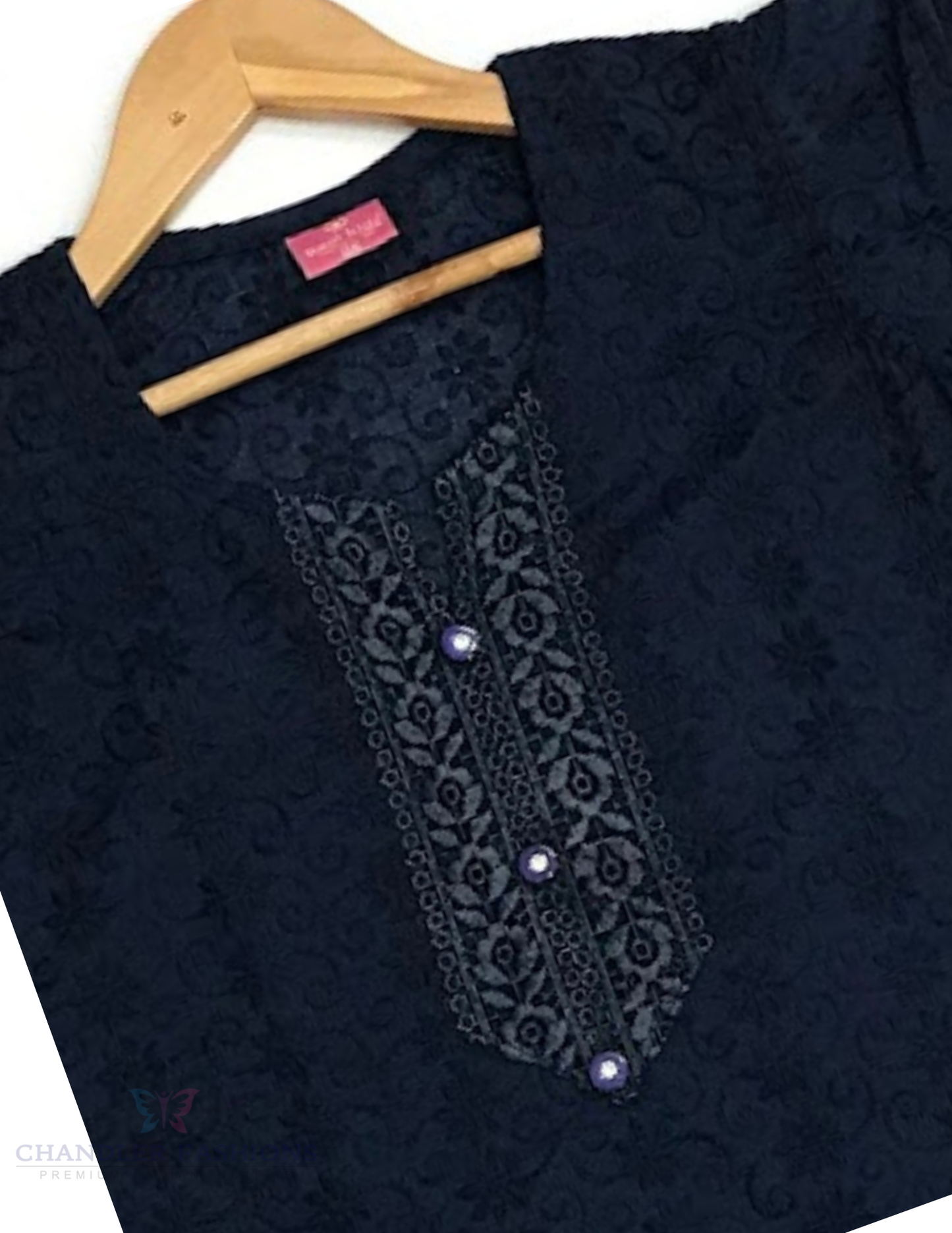 Dark Blue Color Cotton With Embroidery Work Kurti In Chandler