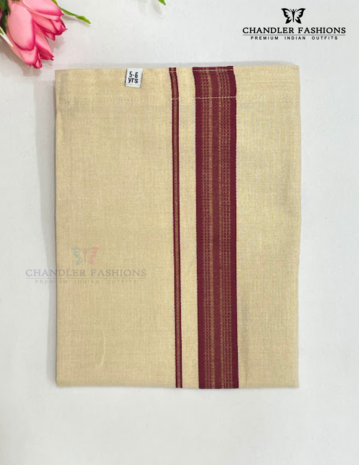 Maroon Color Cotton Shirt With Tissue Zari Work Dhoti Set In Mesa