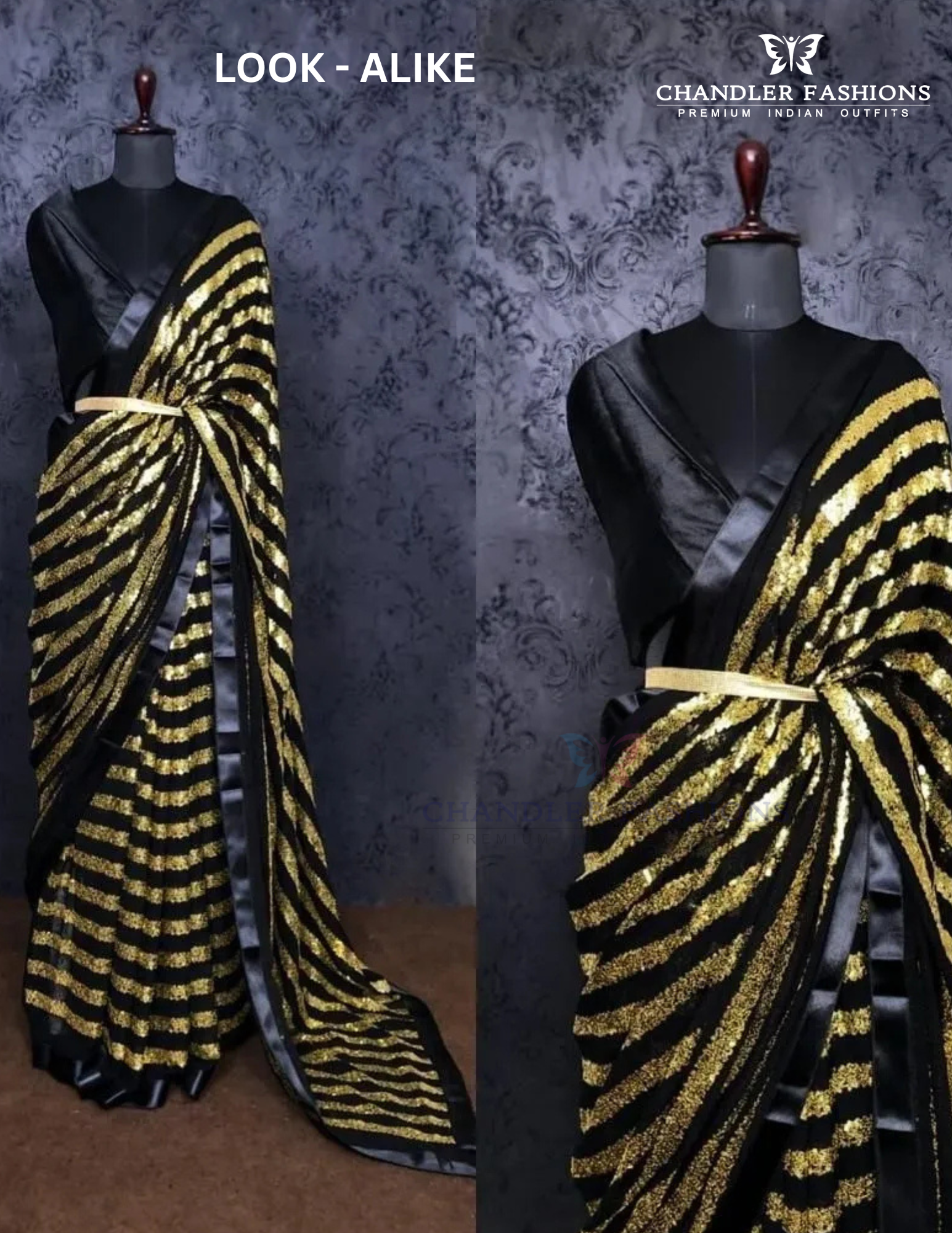 Blooming Georgette Sequins Work Designer Saree In USA