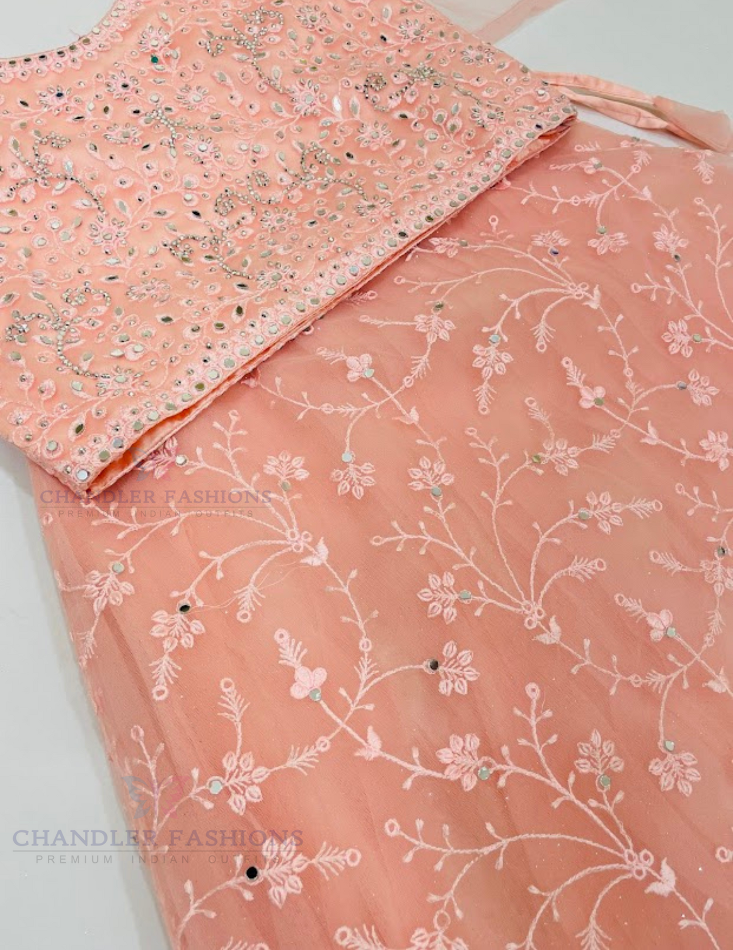 Peach Colored Stone And Embroidery Work Choli In Tempe