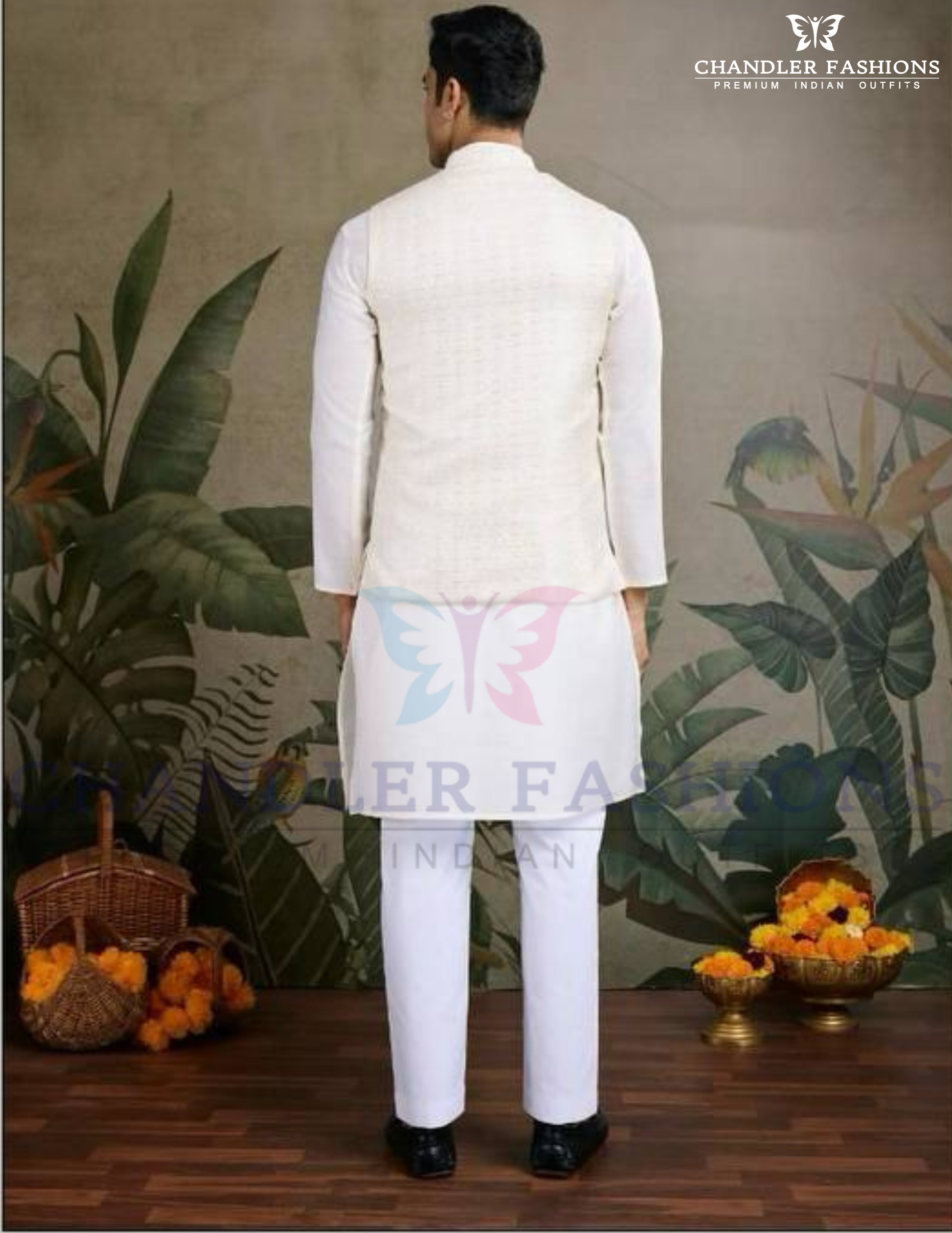 Embroidery And Sequins Work With Pajama And Jacket Set For Men Near Me