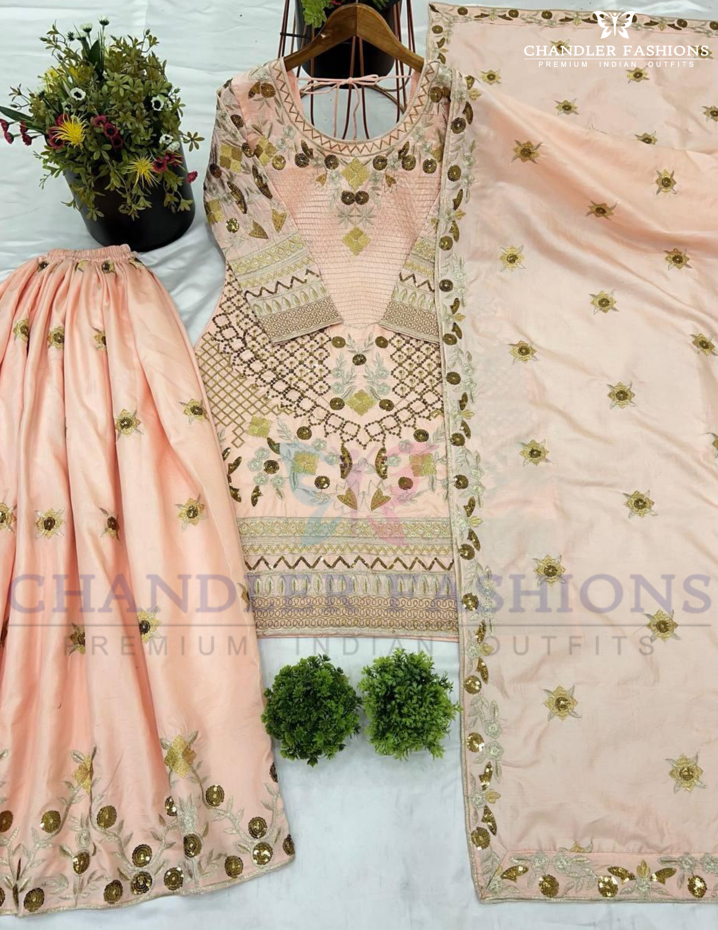 Charming Designer Party Wear Palazzo Suits In Mesa
