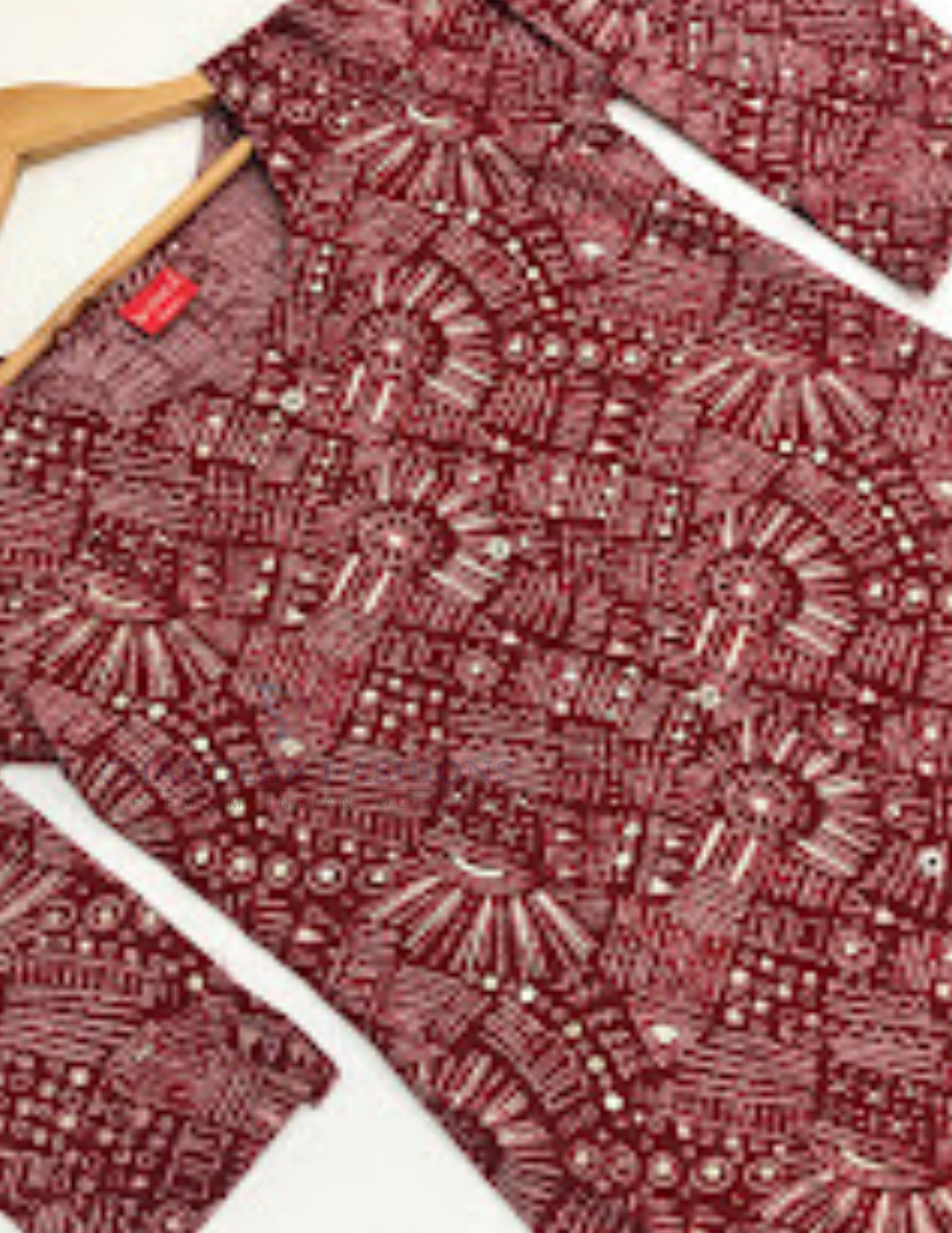 Maroon Color Rayon With Printed Work Kurti In Yuma