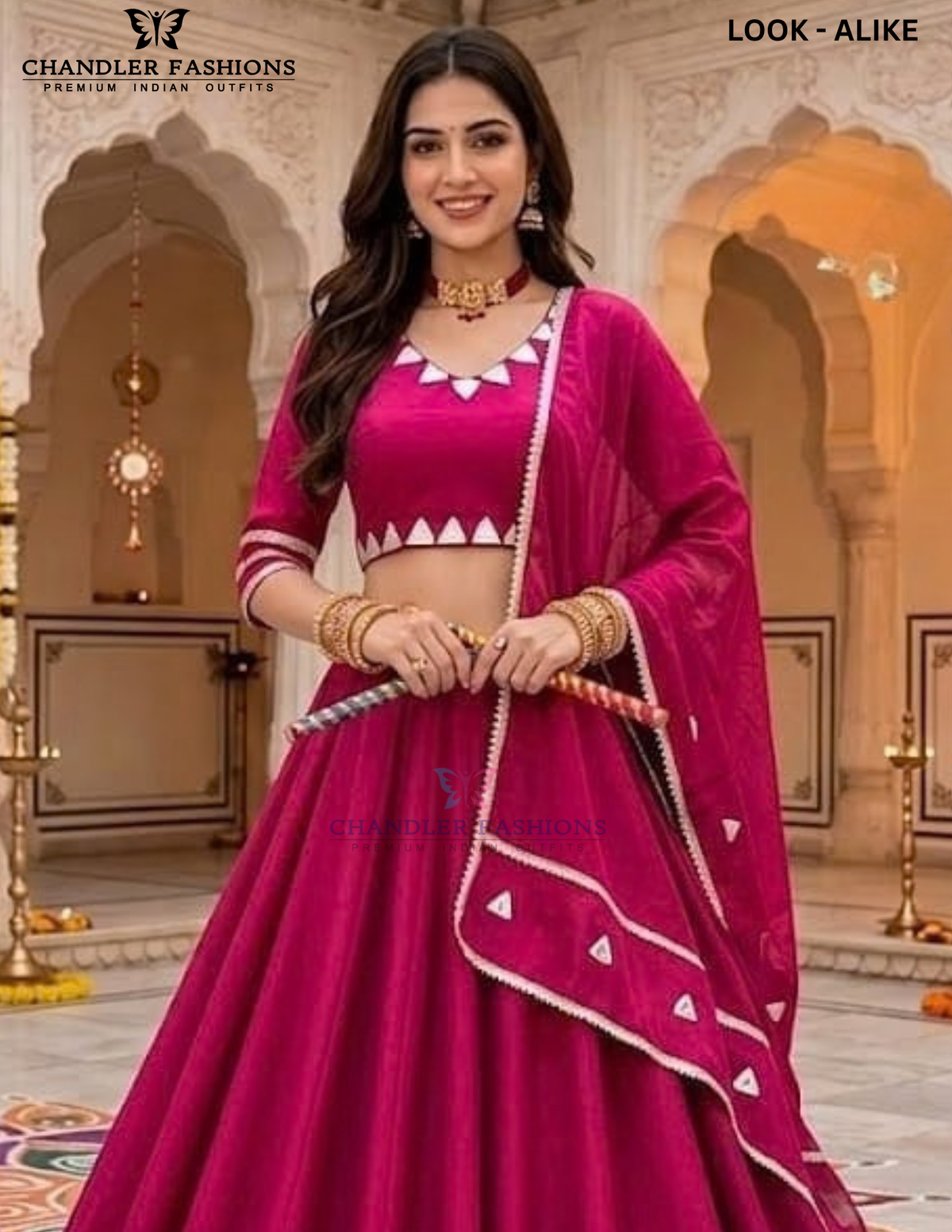 Pink Color Roman Silk With Gota And Lace Work Chaniya Choli Near Me