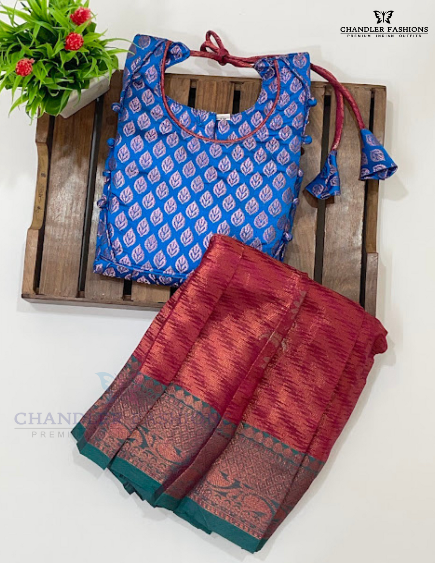 Gorgeous Blue Color Art Silk Langa Sets In USA