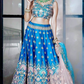 Appealing Blue Colored Sequins Coding Work With Embroidery And Zari Work Lehenga Choli