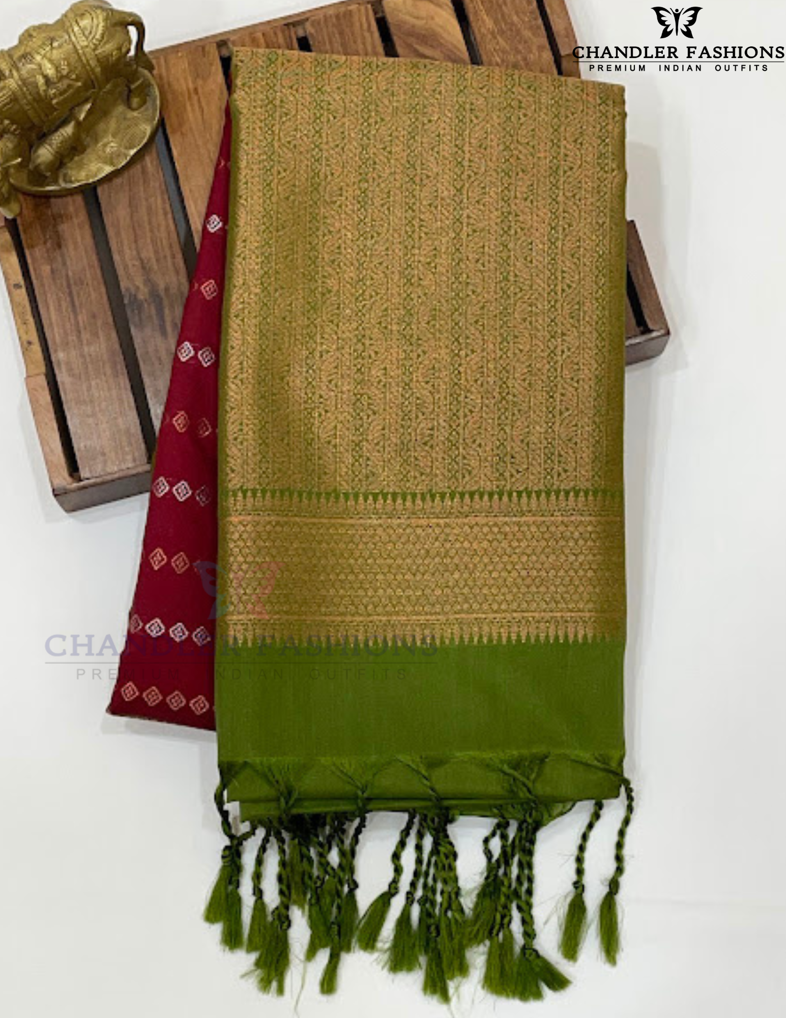 Maroon Color Zari Work Soft Silk Saree With Contrast Pallu In USA