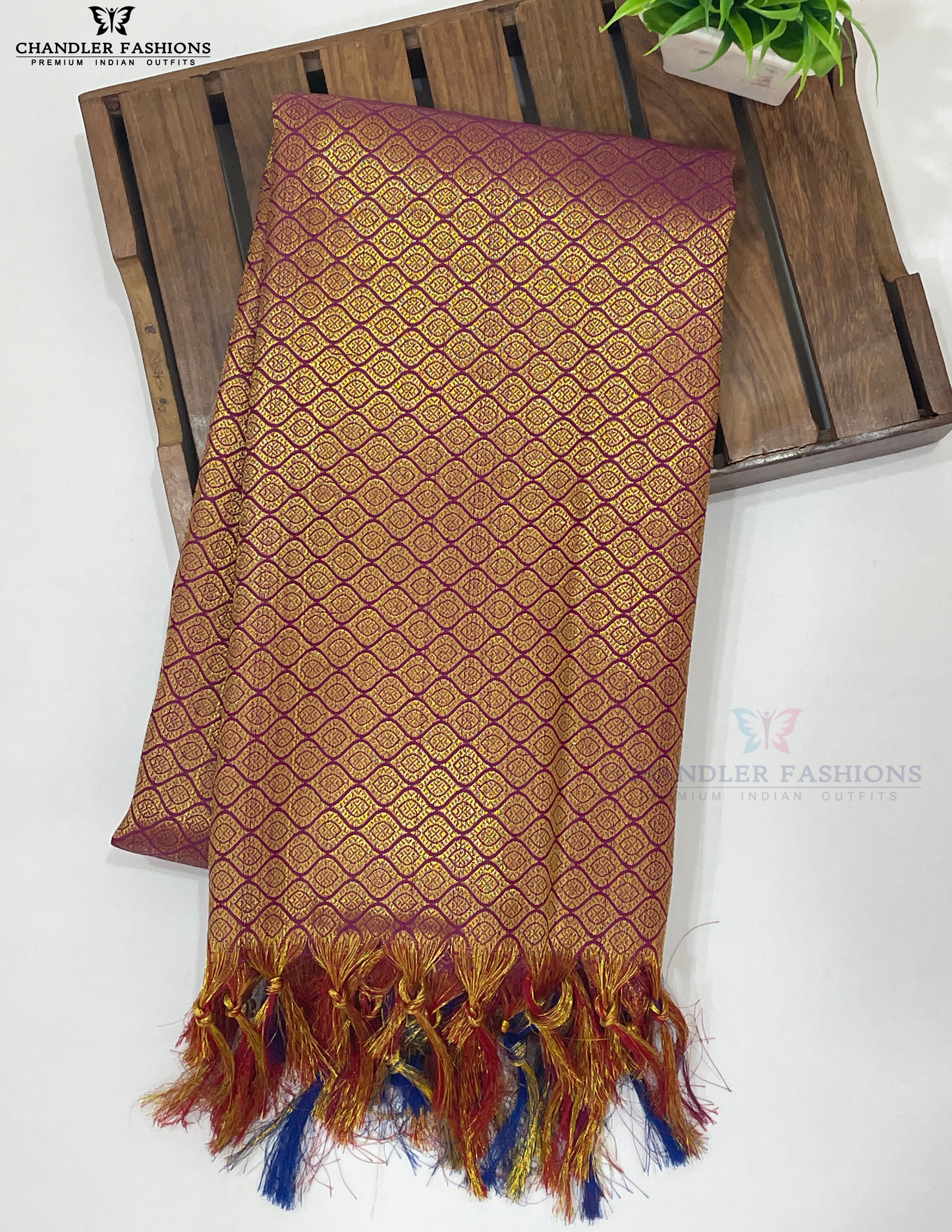 Charming Purple Color Art Silk Shawl With Zari Work In Mesa